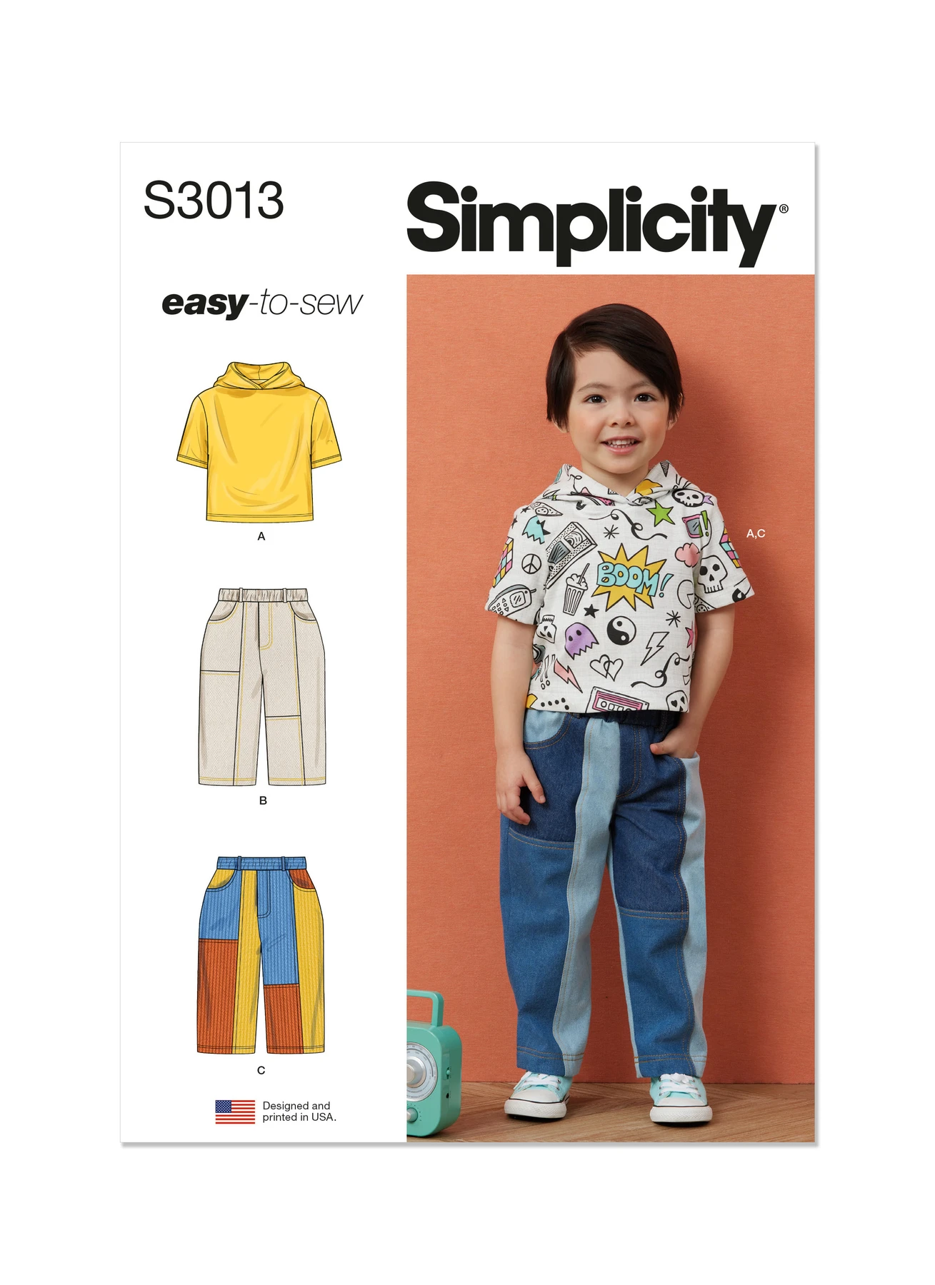 Simplicity Sewing Pattern Toddlers' Hooded T-Shirt and Jeans 1 Simplicity Sewing Pattern Toddlers' Hooded T-Shirt and Jeans