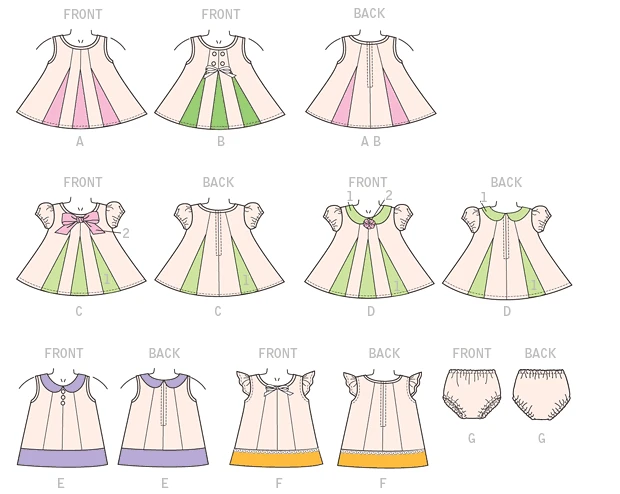 McCall's Sewing Pattern Infants' Gored Dresses and Panties (PDF) 8 McCall's Sewing Pattern Infants' Gored Dresses and Panties (PDF)
