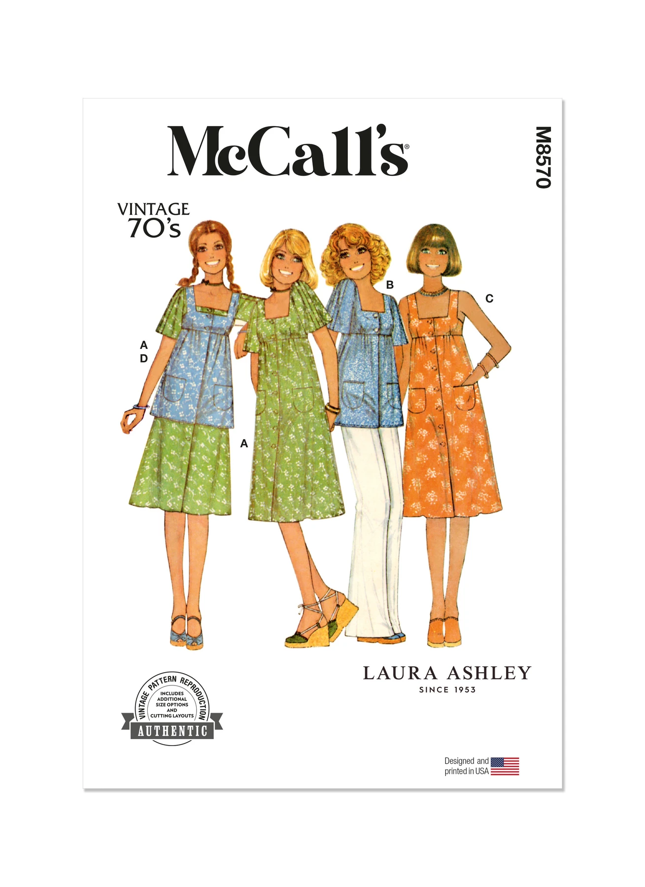 McCall's Sewing Pattern 1970s Misses' Dress, Jumper and Top by Laura Ashley (PDF) 1 McCall's Sewing Pattern 1970s Misses' Dress, Jumper and Top by Laura Ashley (PDF)