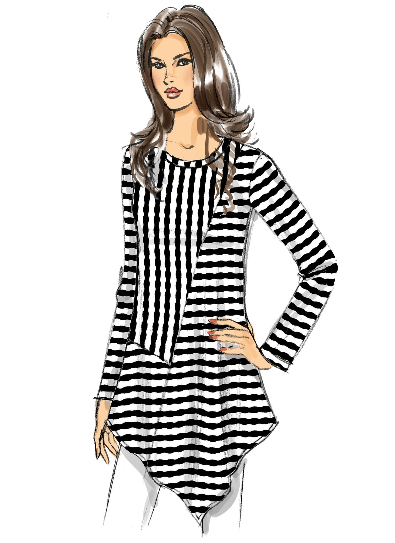 Butterick Sewing Pattern Misses' Seamed Tunics with Asymmetical Hems (PDF) 3 Butterick Sewing Pattern Misses' Seamed Tunics with Asymmetical Hems (PDF)