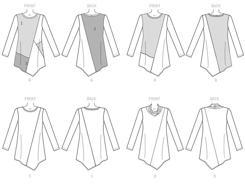 Butterick Sewing Pattern Misses' Seamed Tunics with Asymmetical Hems (PDF) 8 Butterick Sewing Pattern Misses' Seamed Tunics with Asymmetical Hems (PDF)