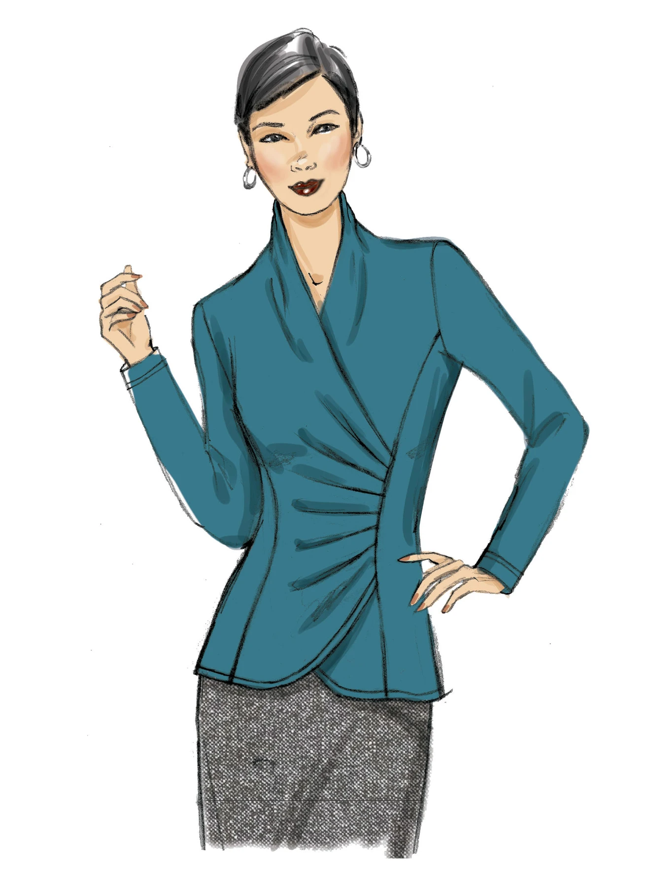 Butterick Sewing Pattern Misses' Top with Pleat and Options (PDF) 5 Butterick Sewing Pattern Misses' Top with Pleat and Options (PDF)