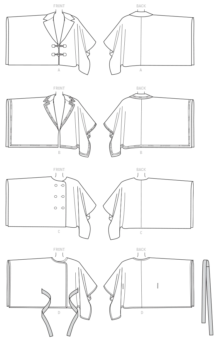 McCall's Sewing Pattern Misses' Capes and Belt with Closure Options (PDF) 11 McCall's Sewing Pattern Misses' Capes and Belt with Closure Options (PDF)