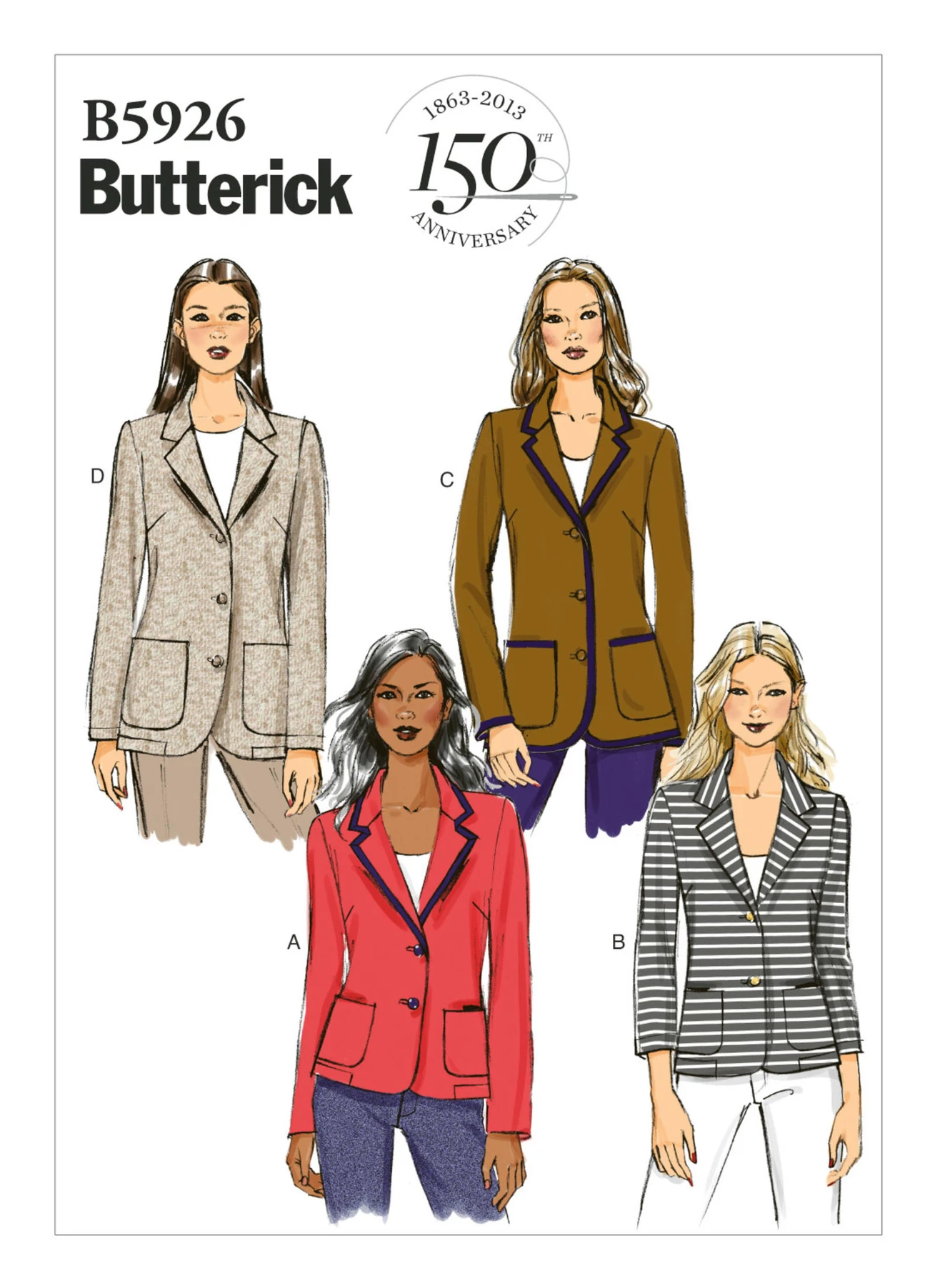 Butterick Sewing Pattern Misses'/Misses' Petite Classic Notched Collar Blazer 1 Butterick Sewing Pattern Misses'/Misses' Petite Classic Notched Collar Blazer