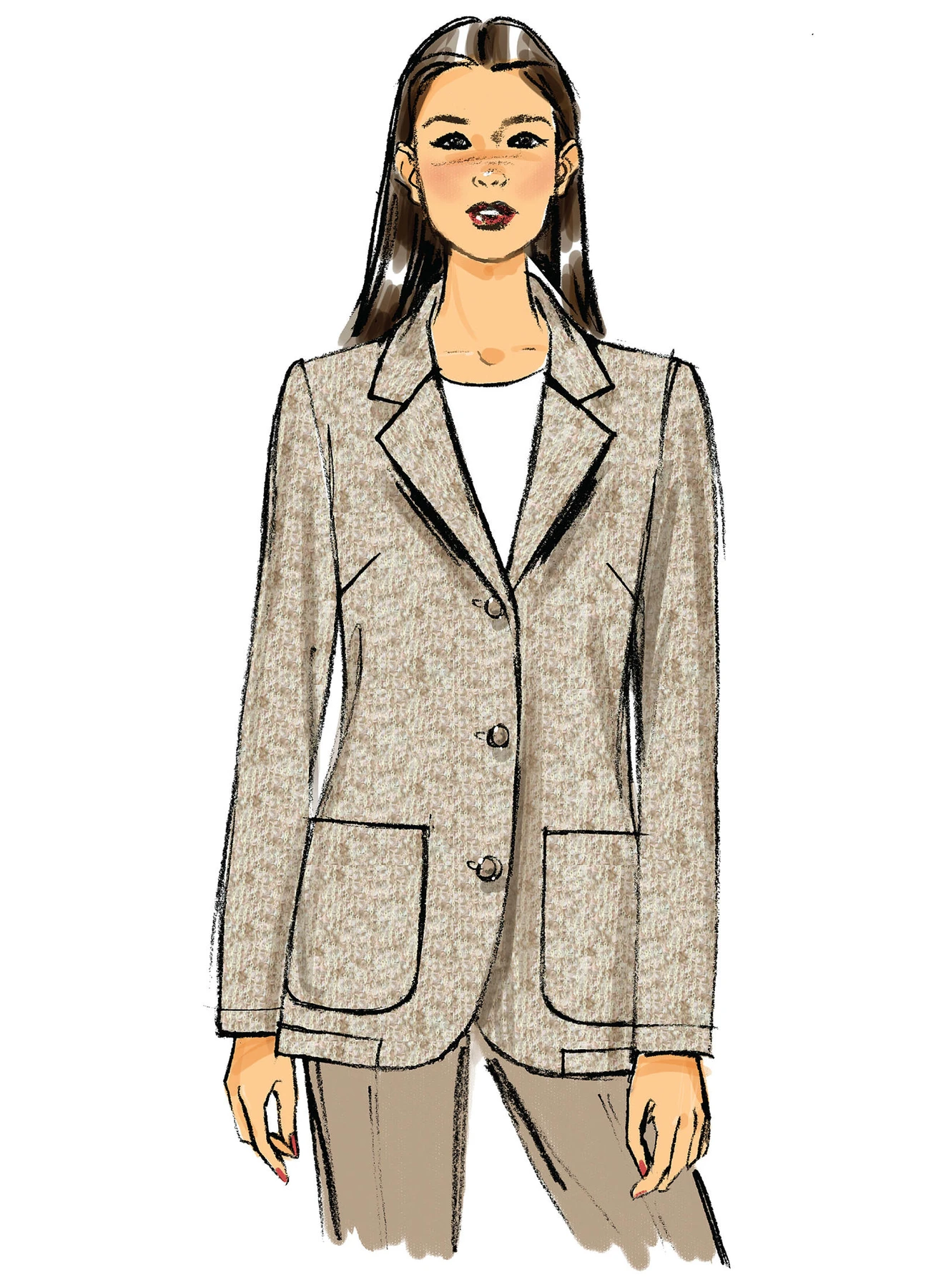 Butterick Sewing Pattern Misses'/Misses' Petite Classic Notched Collar Blazer 6 Butterick Sewing Pattern Misses'/Misses' Petite Classic Notched Collar Blazer