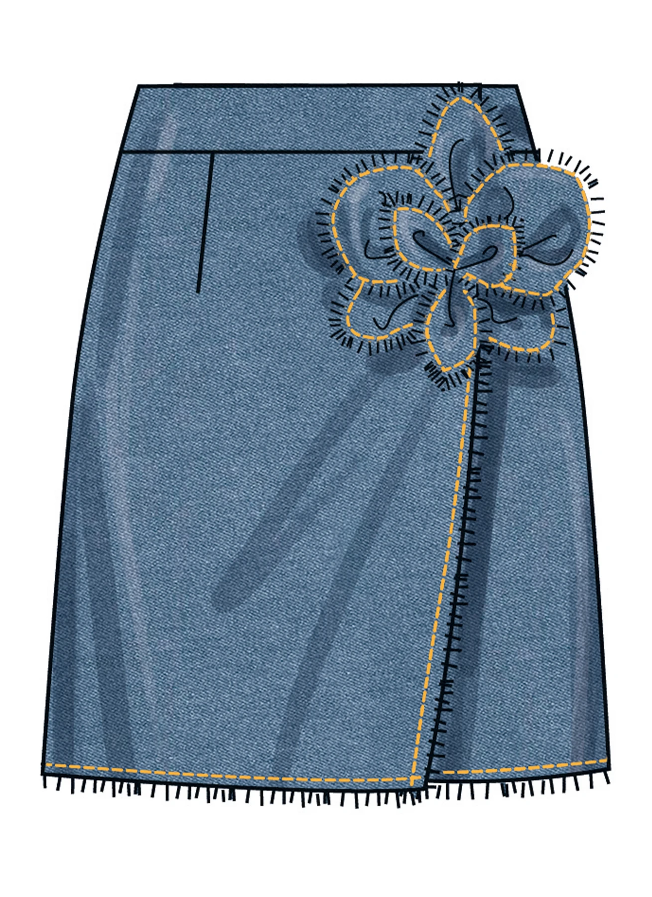 Simplicity Sewing Pattern Misses' Wrap Skirts with Detachable 3D Flower 3 Simplicity Sewing Pattern Misses' Wrap Skirts with Detachable 3D Flower