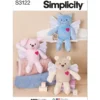 Simplicity Sewing Pattern Memory Plush Animals with Wings (PDF)