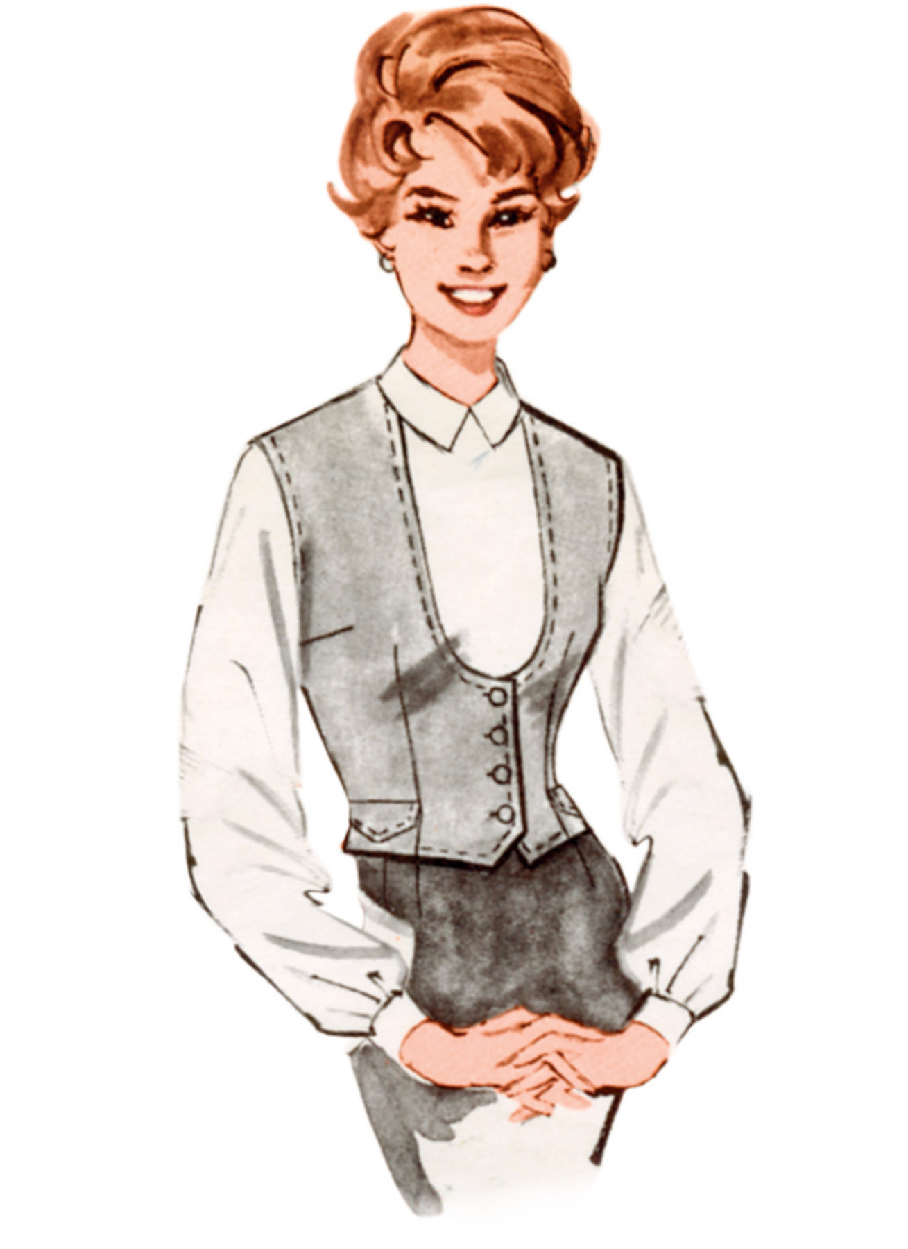 Butterick Sewing Pattern 1960s Misses' Vest in Four Styles (PDF) 3 Butterick Sewing Pattern 1960s Misses' Vest in Four Styles (PDF)