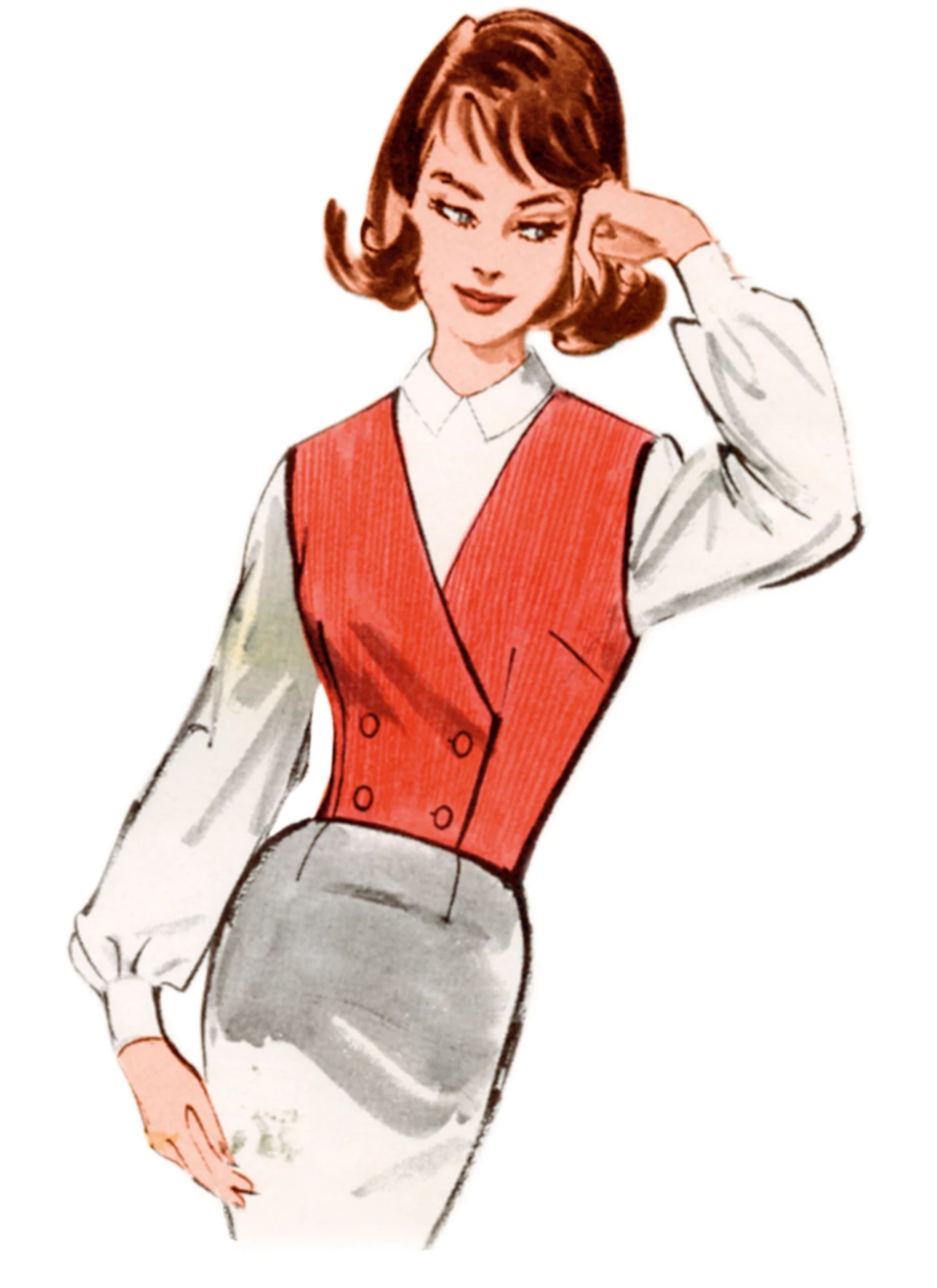 Butterick Sewing Pattern 1960s Misses' Vest in Four Styles (PDF) 4 Butterick Sewing Pattern 1960s Misses' Vest in Four Styles (PDF)