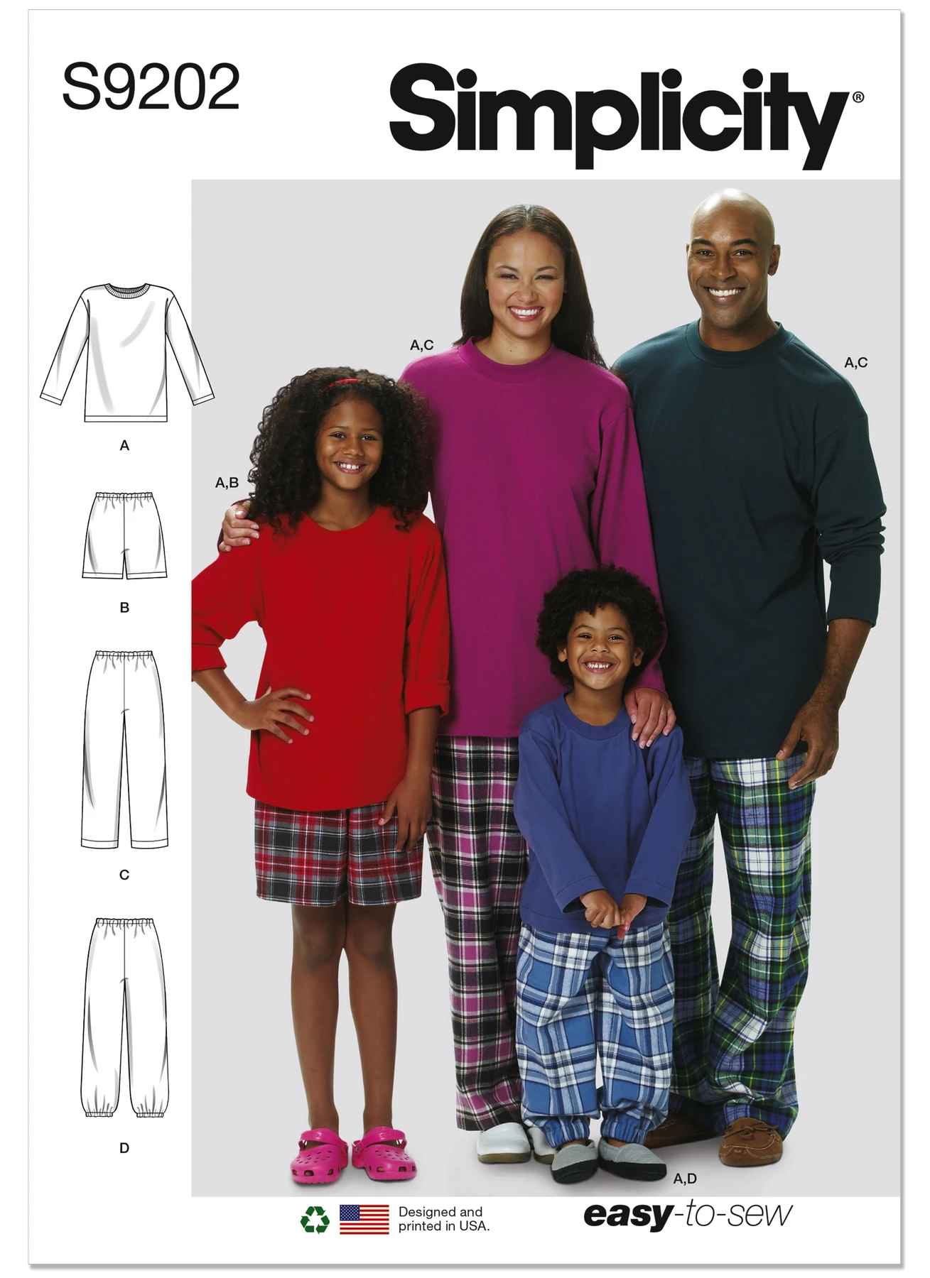 Simplicity Sewing Pattern Misses'/Men's/Children's/Boys'/Girls' T-Shirt, Shorts and Pants (PDF) 1 Simplicity Sewing Pattern Misses'/Men's/Children's/Boys'/Girls' T-Shirt, Shorts and Pants (PDF)