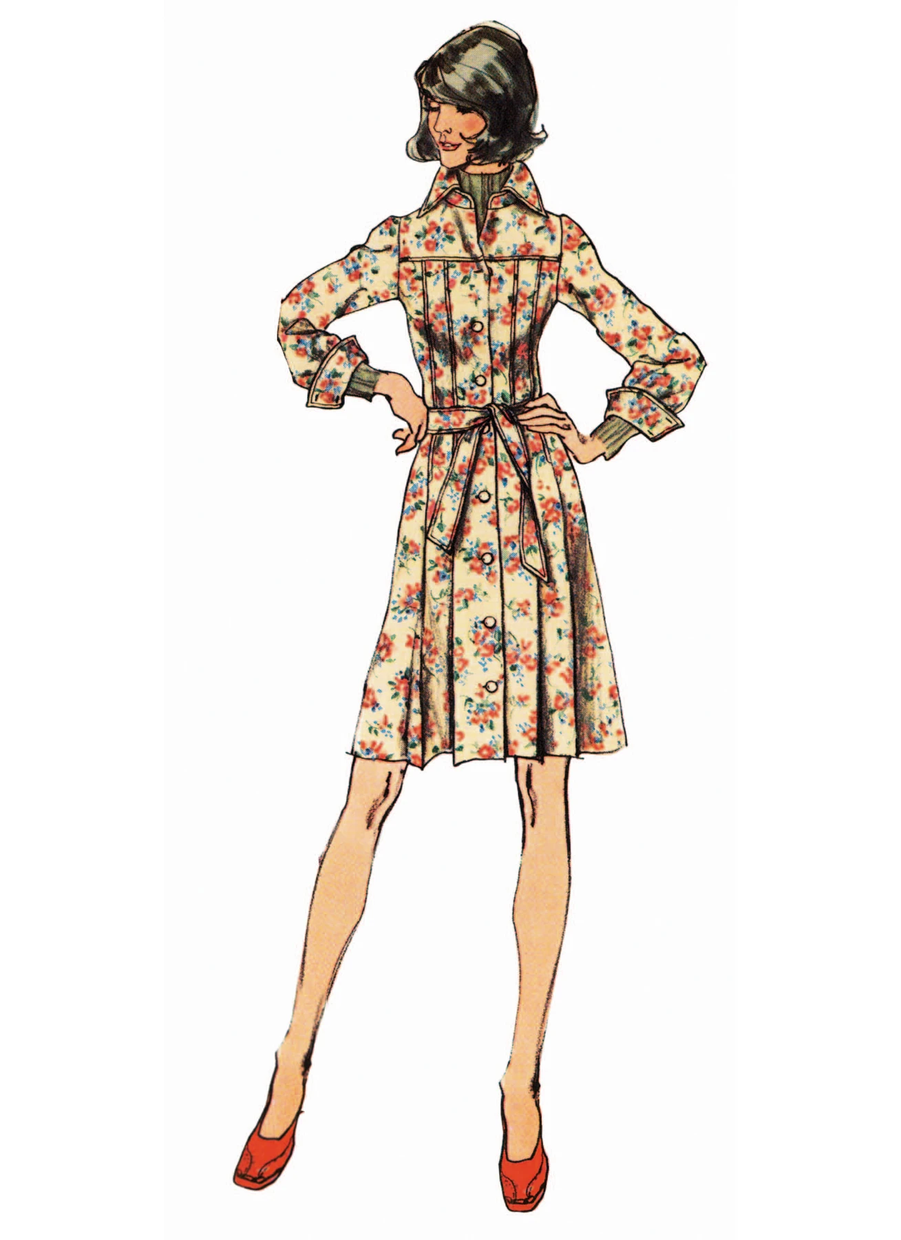Simplicity Sewing Pattern 1970s Misses' Shirtdress in Two Lengths 3 Simplicity Sewing Pattern 1970s Misses' Shirtdress in Two Lengths