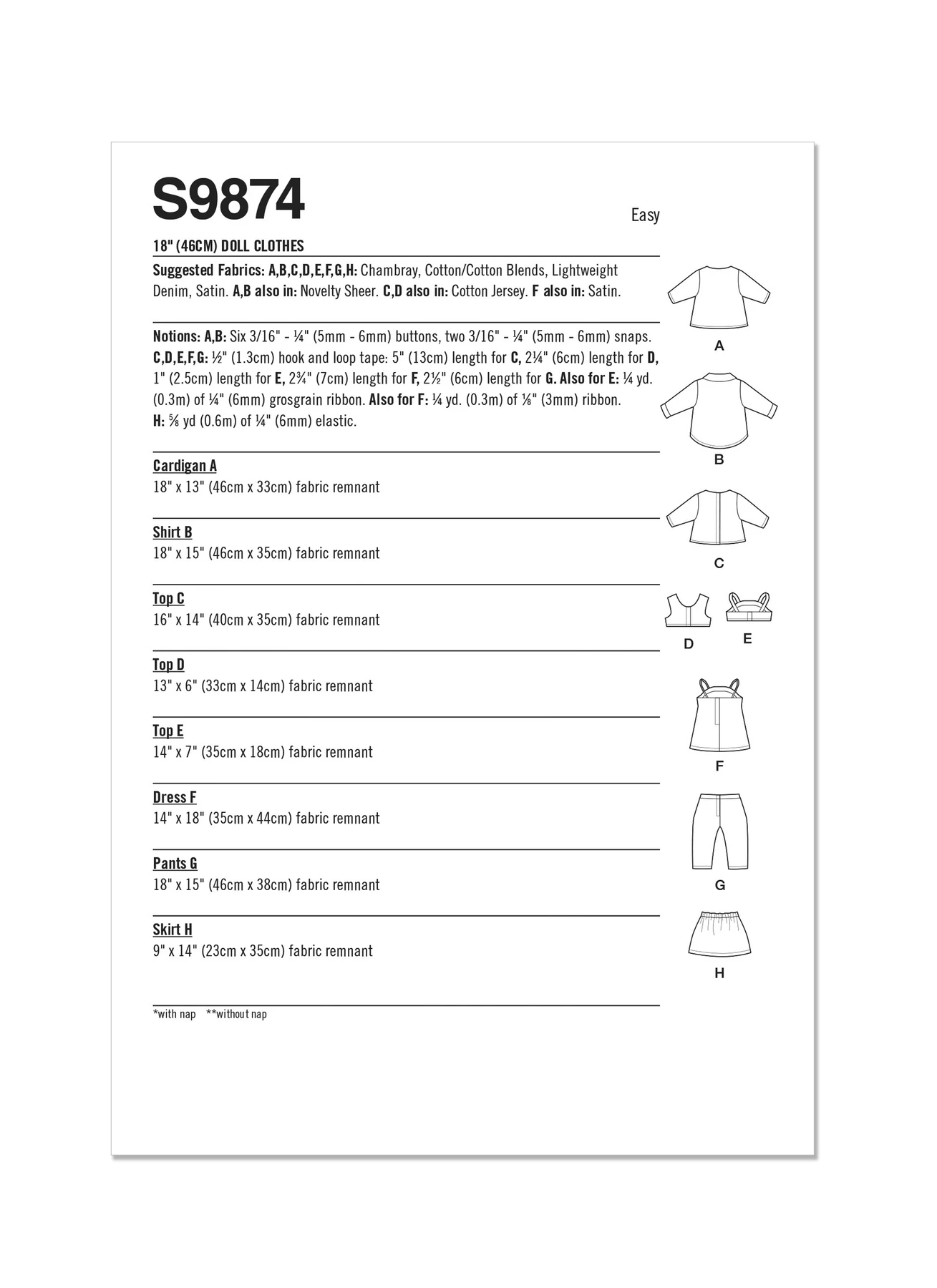 Simplicity Sewing Pattern 18" Doll Clothes by Carla Reiss Design 7 Simplicity Sewing Pattern 18" Doll Clothes by Carla Reiss Design