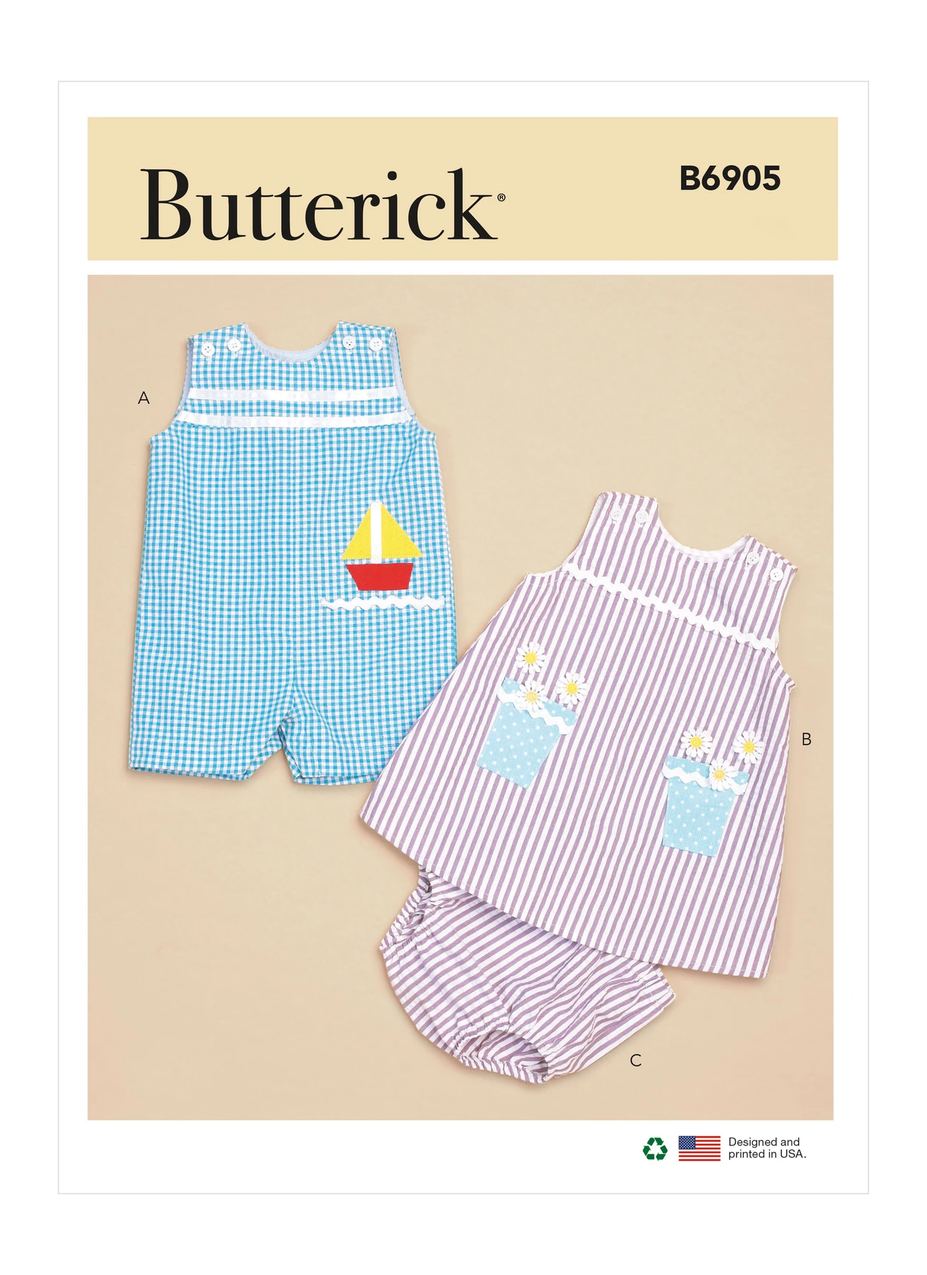 Butterick Sewing Pattern Baby Overalls, Dress and Panties 1 Butterick Sewing Pattern Baby Overalls, Dress and Panties