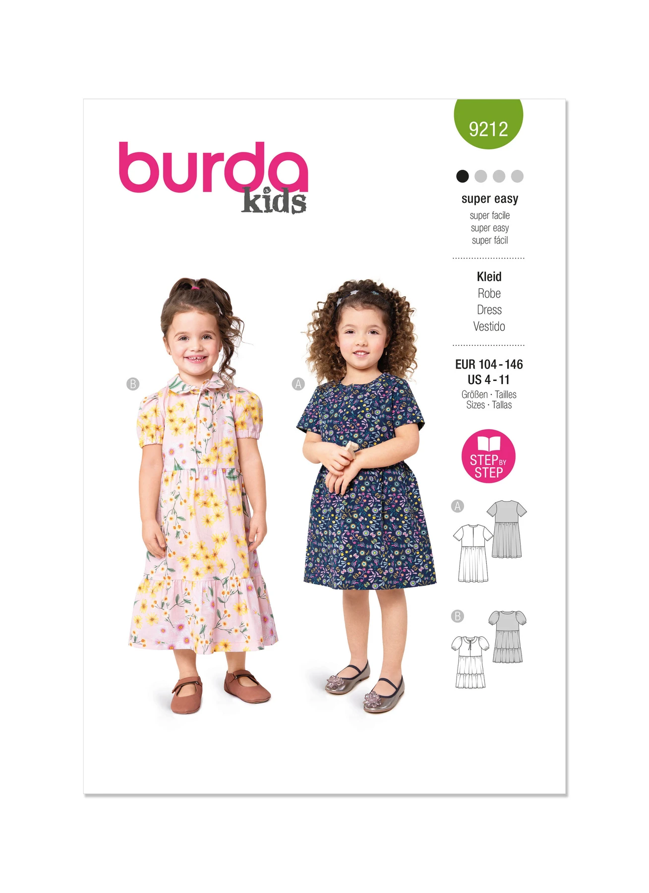 Burda Style Sewing Pattern 9212 Children's Dress 1 Burda Style Sewing Pattern 9212 Children's Dress