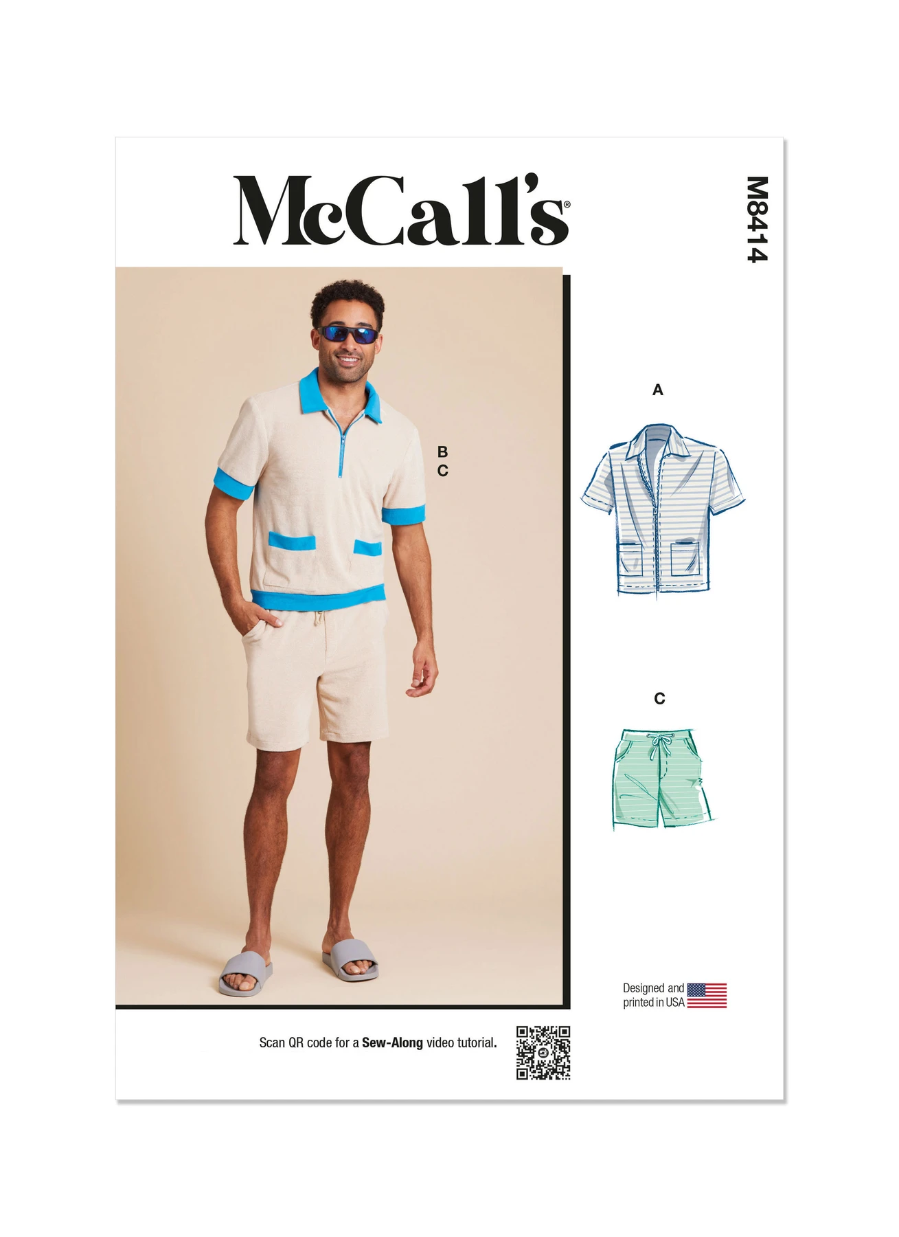 McCall's Sewing Pattern Men's Knit Shirts and Shorts (PDF) 1 McCall's Sewing Pattern Men's Knit Shirts and Shorts (PDF)
