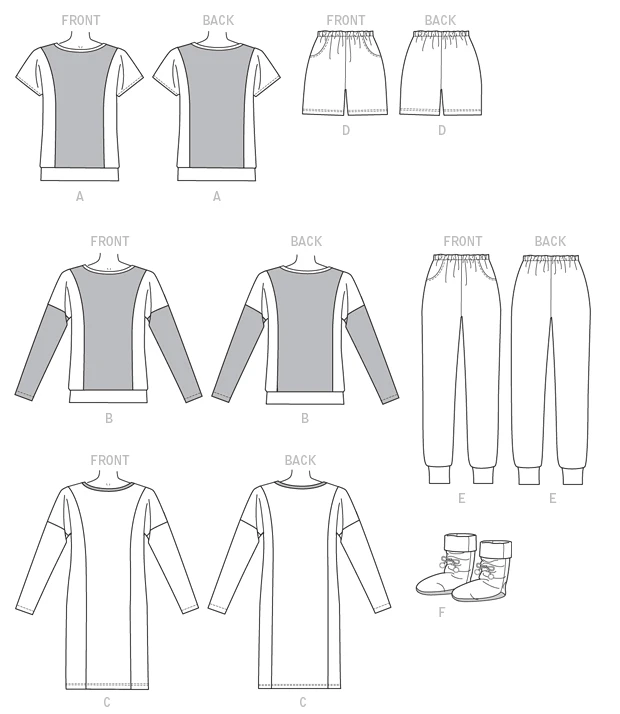 Butterick Sewing Pattern Misses' Top, Dress, Shorts, Pants and Lounge Socks (PDF) 7 Butterick Sewing Pattern Misses' Top, Dress, Shorts, Pants and Lounge Socks (PDF)