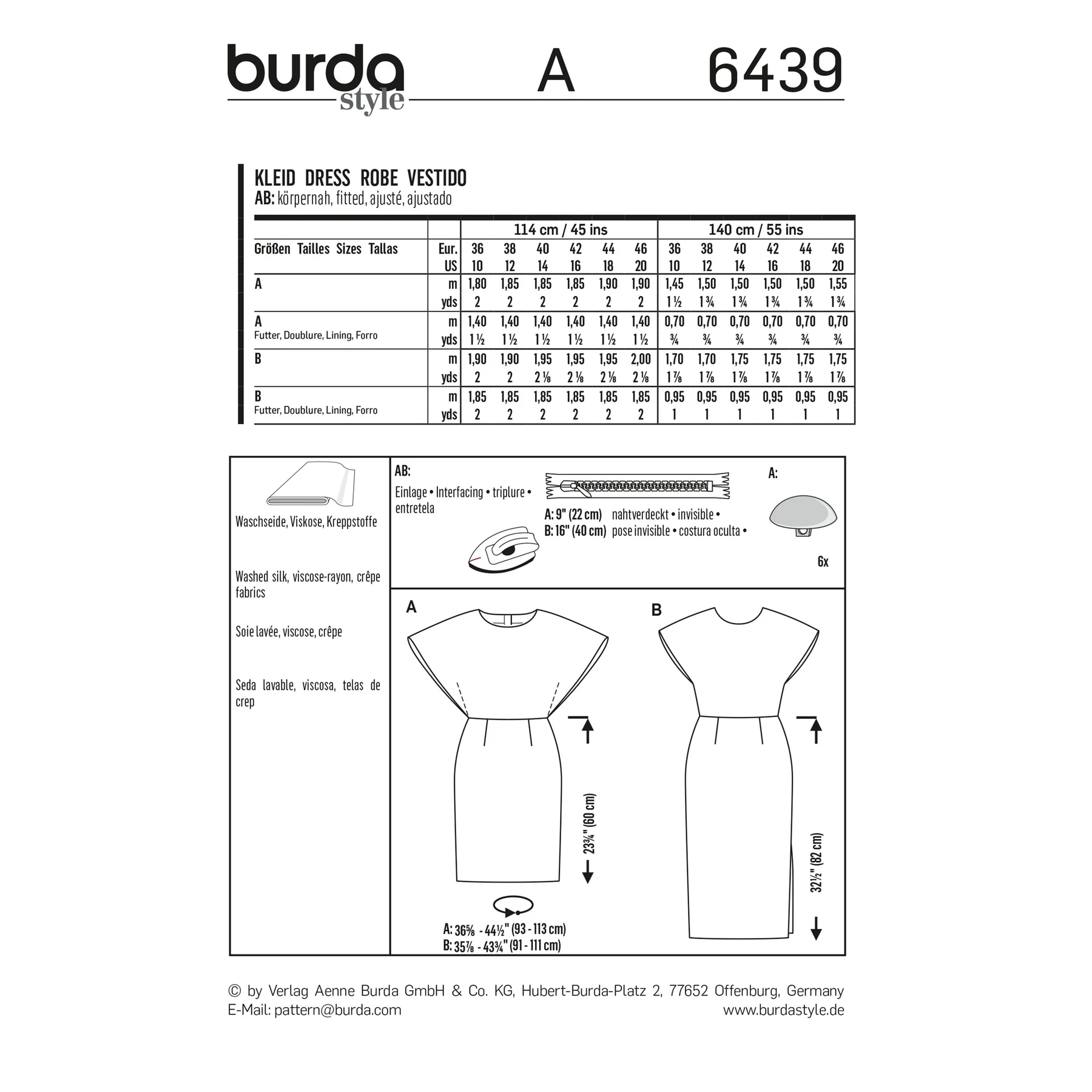 Burda Style Sewing Pattern Misses' Back Interest Dresses 4 Burda Style Sewing Pattern Misses' Back Interest Dresses