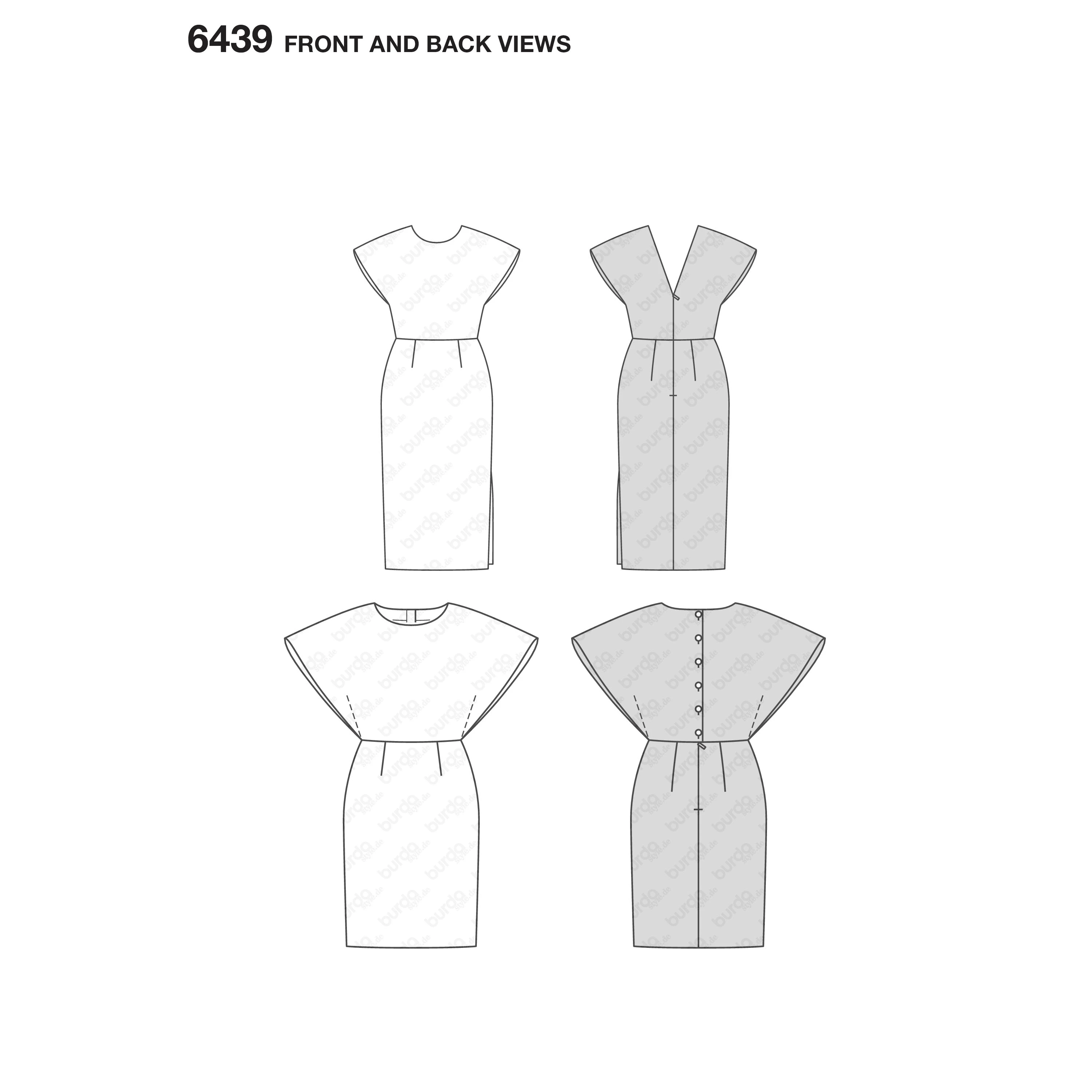 Burda Style Sewing Pattern Misses' Back Interest Dresses 5 Burda Style Sewing Pattern Misses' Back Interest Dresses