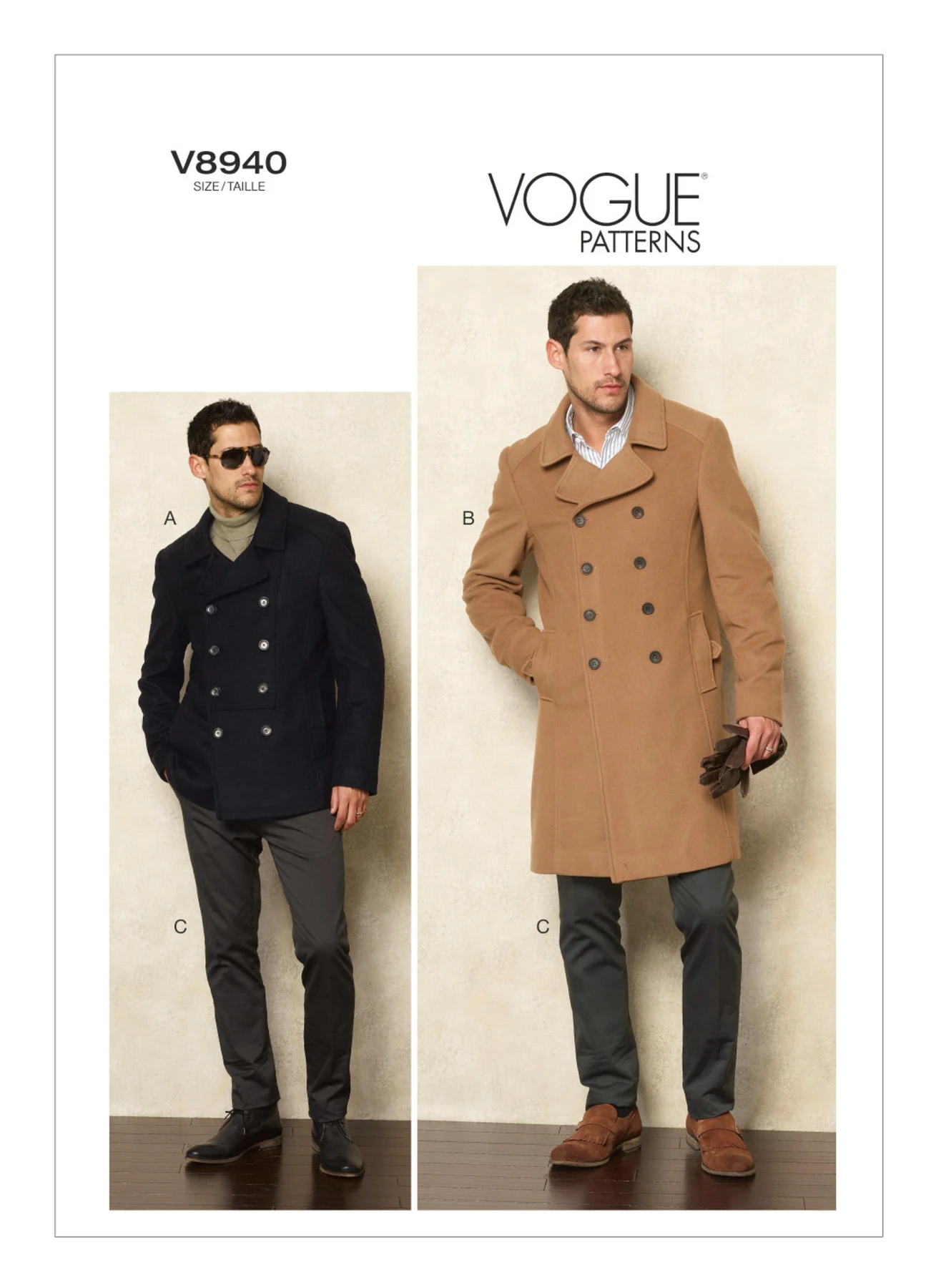 Vogue Patterns Men's Double-Breasted Peacoats and Pants 1 Vogue Patterns Men's Double-Breasted Peacoats and Pants