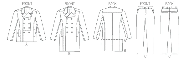 Vogue Patterns Men's Double-Breasted Peacoats and Pants 22 Vogue Patterns Men's Double-Breasted Peacoats and Pants