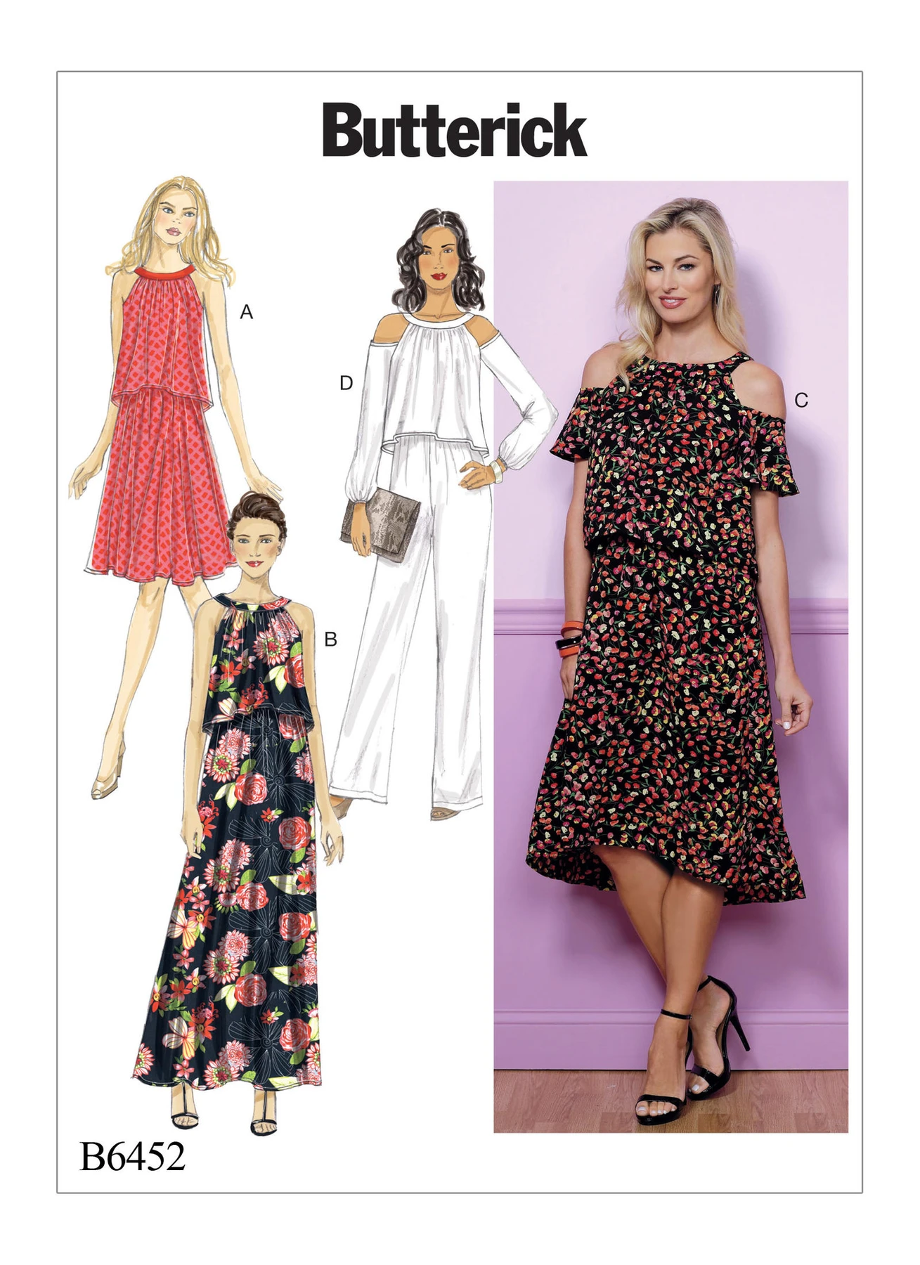 Butterick Sewing Pattern Misses' Cold-Shoulder or Sleeveless Dresses and Jumpsuit (PDF) 1 Butterick Sewing Pattern Misses' Cold-Shoulder or Sleeveless Dresses and Jumpsuit (PDF)