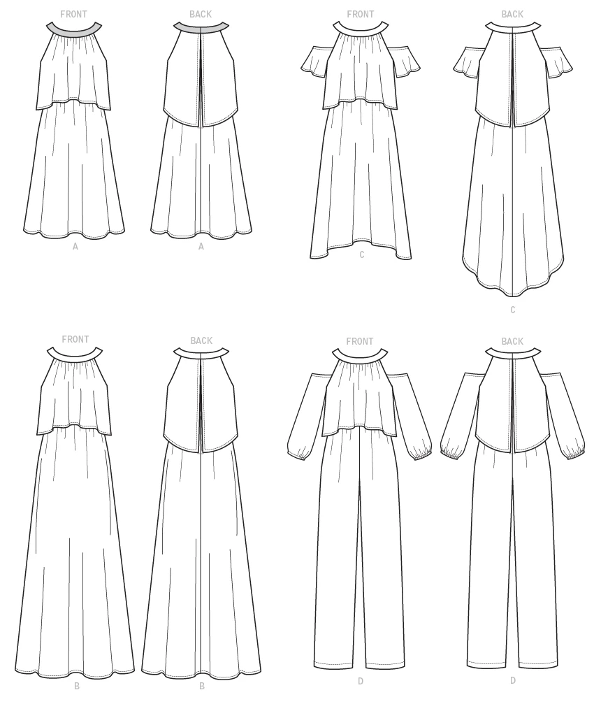 Butterick Sewing Pattern Misses' Cold-Shoulder or Sleeveless Dresses and Jumpsuit (PDF) 8 Butterick Sewing Pattern Misses' Cold-Shoulder or Sleeveless Dresses and Jumpsuit (PDF)