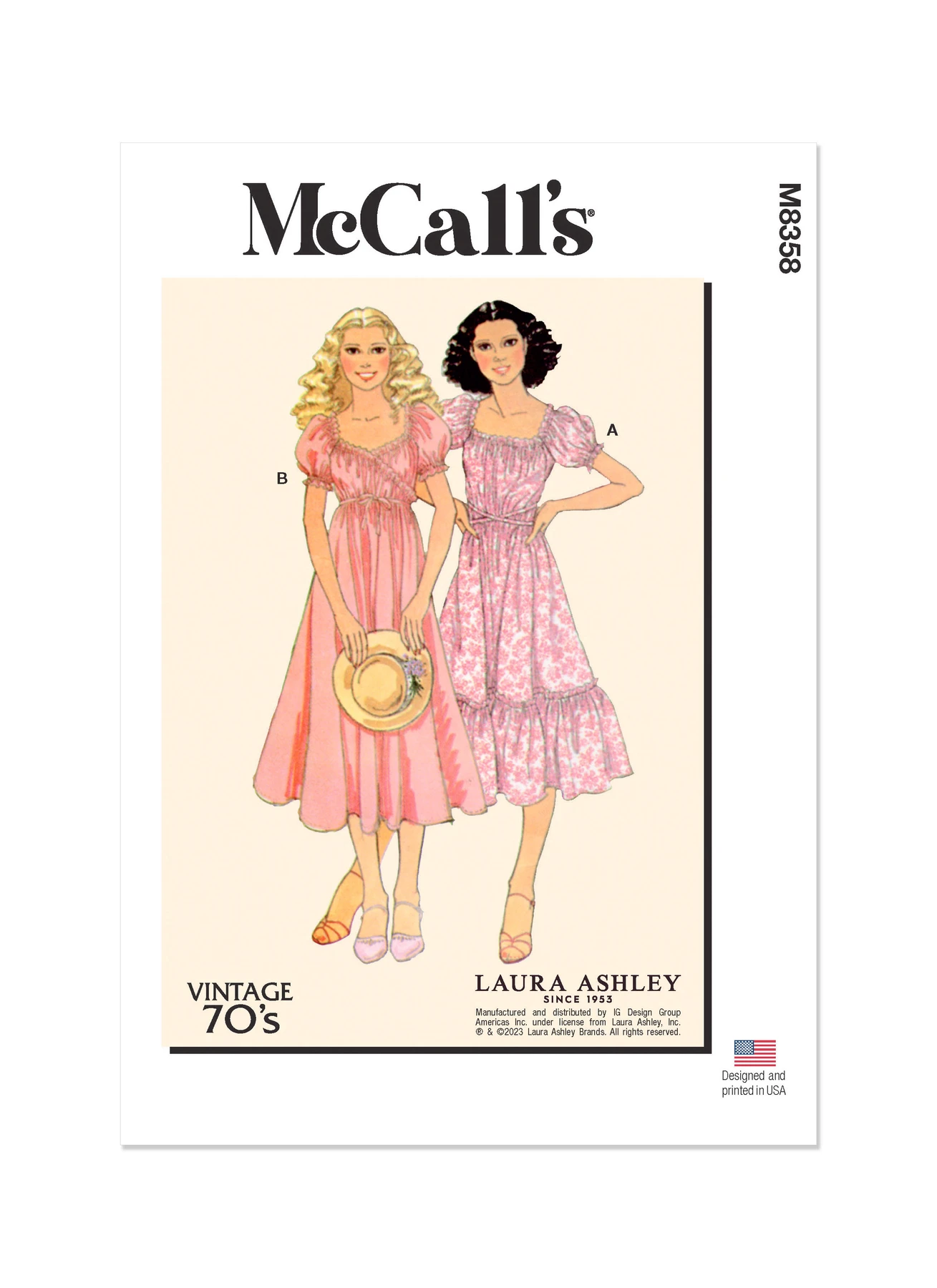 McCall's Sewing Pattern 1970s Misses' Vintage Wrap Dress by Laura Ashley 1 McCall's Sewing Pattern 1970s Misses' Vintage Wrap Dress by Laura Ashley