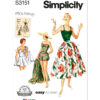 Simplicity Sewing Pattern 1950s Misses' One Piece Bathing Suit and Skirt