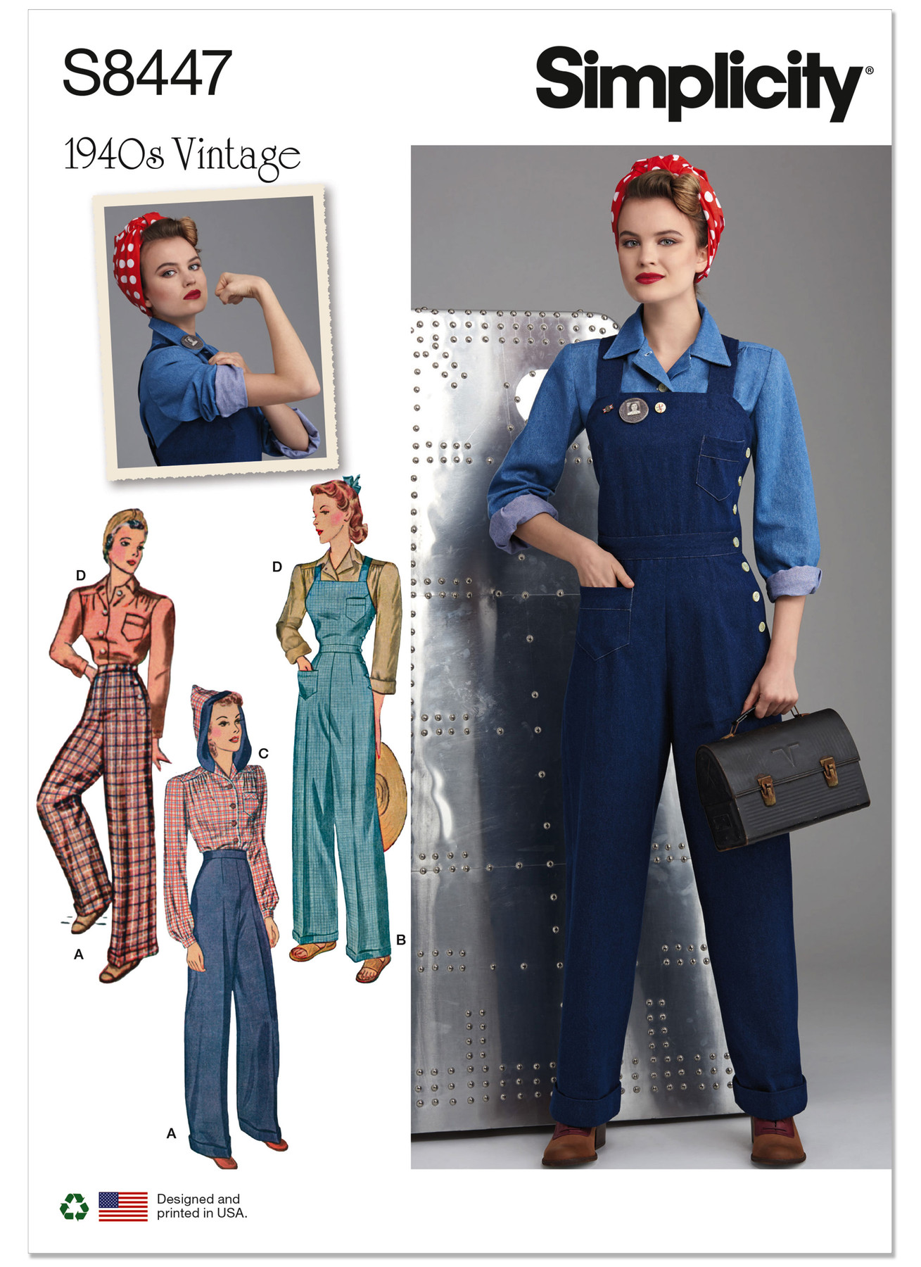 Simplicity Sewing Pattern 1940s Misses' Vintage Pants, Overalls and Blouses 1 Simplicity Sewing Pattern 1940s Misses' Vintage Pants, Overalls and Blouses