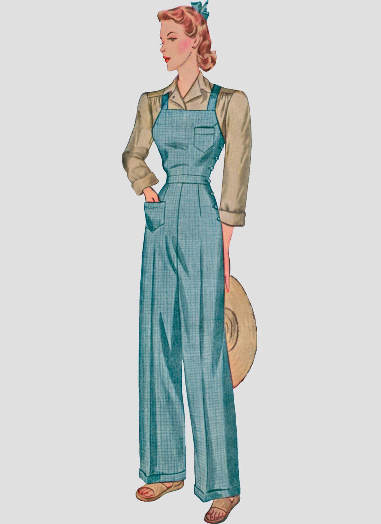 Simplicity Sewing Pattern 1940s Misses' Vintage Pants, Overalls and Blouses 2 Simplicity Sewing Pattern 1940s Misses' Vintage Pants, Overalls and Blouses