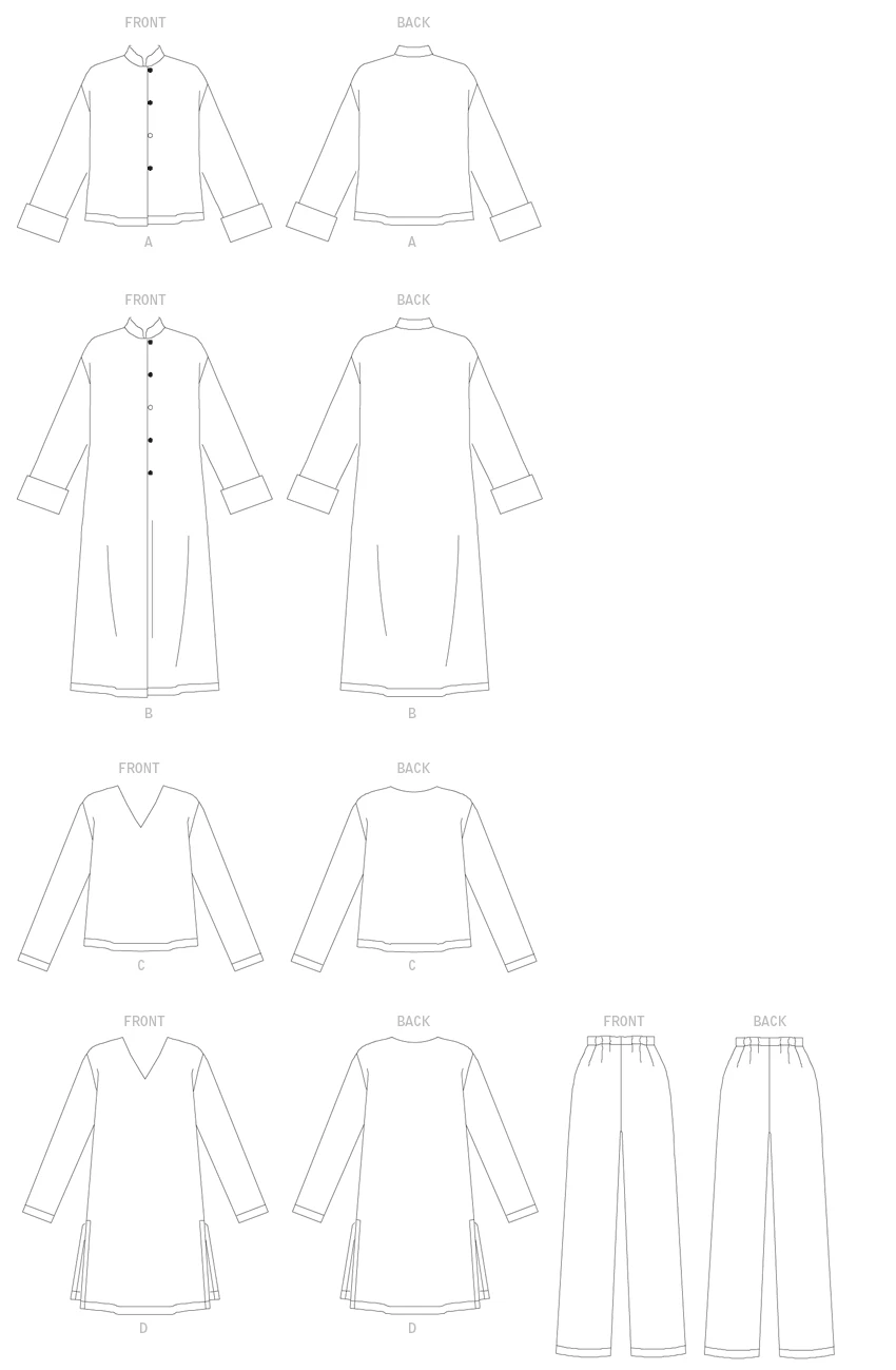Butterick Sewing Pattern Misses'/Misses' Petite Button-Loop Jacket, Robe, Top, Tunic and Pants (PDF) 6 Butterick Sewing Pattern Misses'/Misses' Petite Button-Loop Jacket, Robe, Top, Tunic and Pants (PDF)