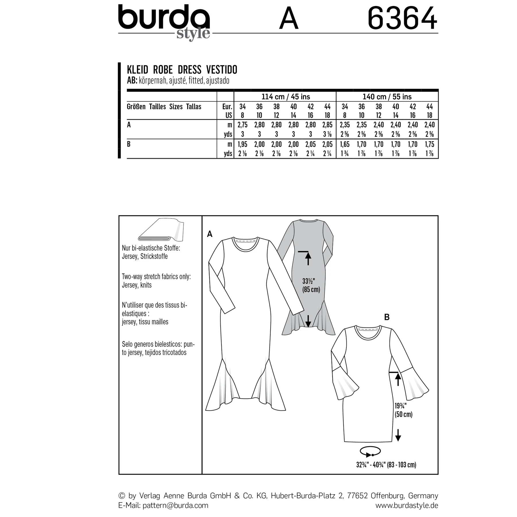 Burda Style Sewing Pattern Misses' Dresses 4 Burda Style Sewing Pattern Misses' Dresses