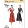 Butterick Sewing Pattern 1950s Misses' Dress with Sleeve Variations 22 Butterick Sewing Pattern 1950s Misses' Dress with Sleeve Variations