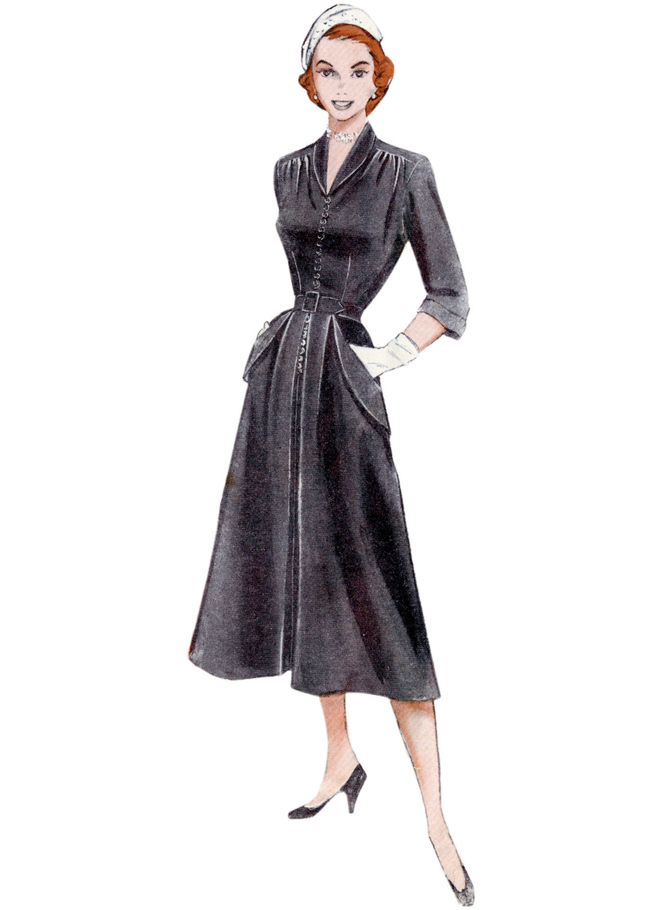 Butterick Sewing Pattern 1950s Misses' Dress with Sleeve Variations 3 Butterick Sewing Pattern 1950s Misses' Dress with Sleeve Variations