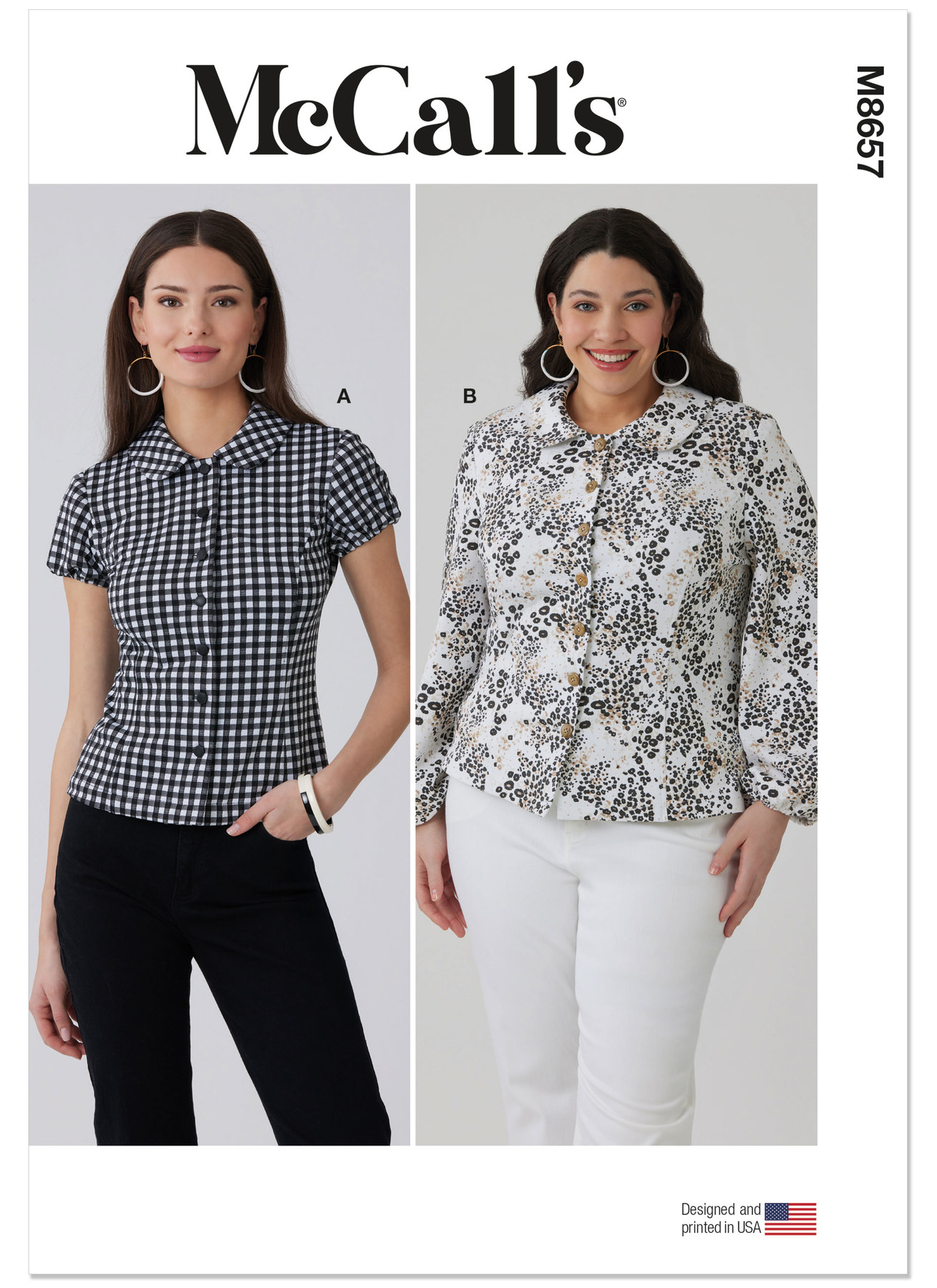 McCall's Sewing Pattern Misses' and Women's Peter Pan Collar Knit Top with Sleeve Variations 1 McCall's Sewing Pattern Misses' and Women's Peter Pan Collar Knit Top with Sleeve Variations