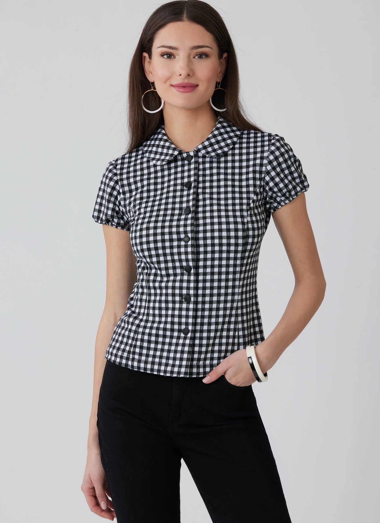 McCall's Sewing Pattern Misses' and Women's Peter Pan Collar Knit Top with Sleeve Variations 2 McCall's Sewing Pattern Misses' and Women's Peter Pan Collar Knit Top with Sleeve Variations