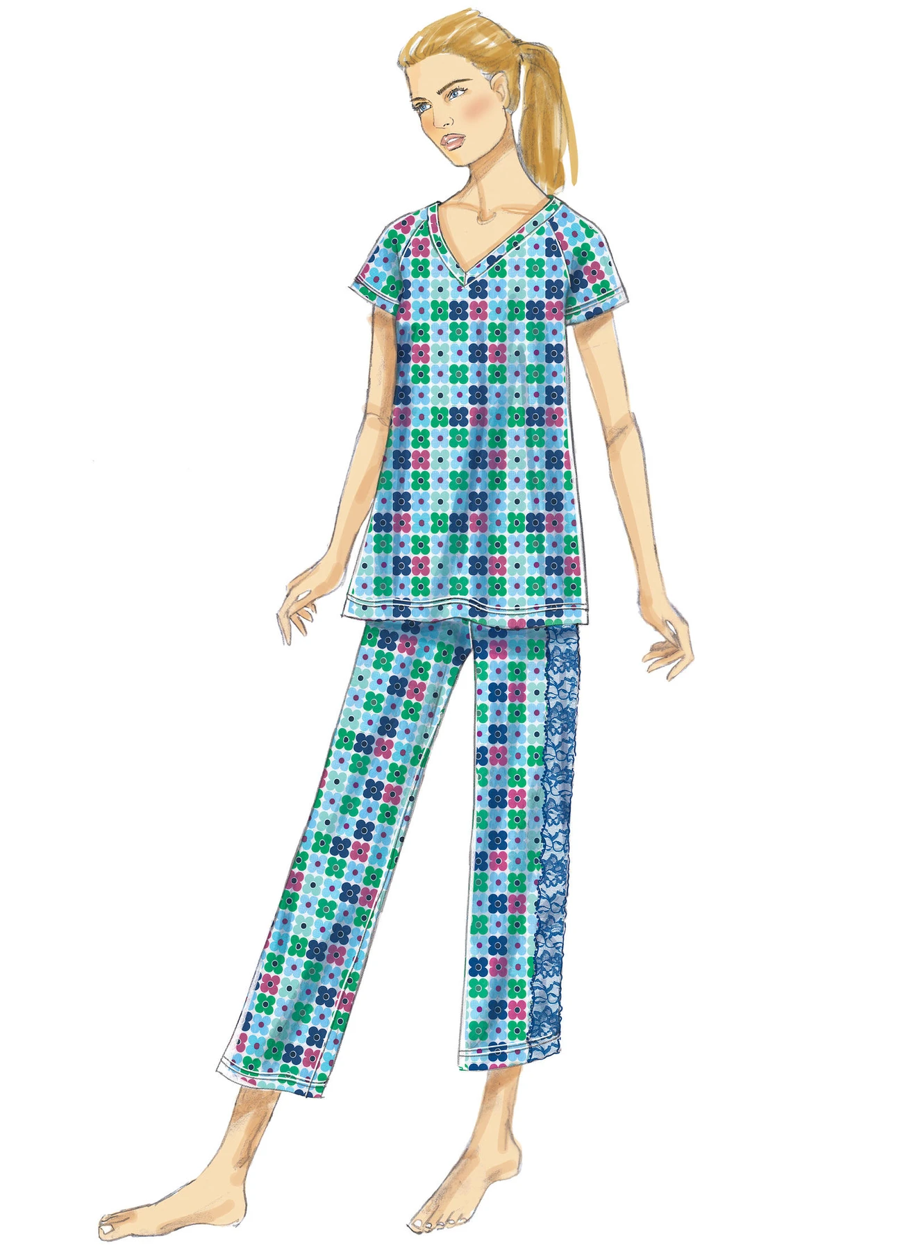 Butterick Sewing Pattern Misses' Robe, Raglan Sleeve Tops and Gown, and Pull-On Pants 4 Butterick Sewing Pattern Misses' Robe, Raglan Sleeve Tops and Gown, and Pull-On Pants