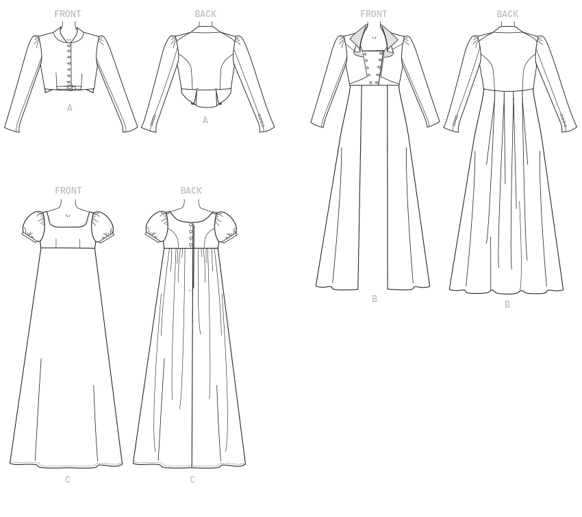 McCall's Sewing Pattern Cropped Jacket, Floor-Length Coat and A-Line, Square-Neck Dress 6 McCall's Sewing Pattern Cropped Jacket, Floor-Length Coat and A-Line, Square-Neck Dress