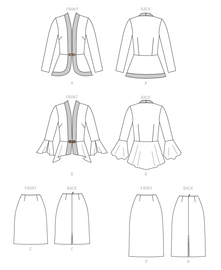 Butterick Sewing Pattern Misses' & Women's Jacket & Skirt (PDF) 7 Butterick Sewing Pattern Misses' & Women's Jacket & Skirt (PDF)