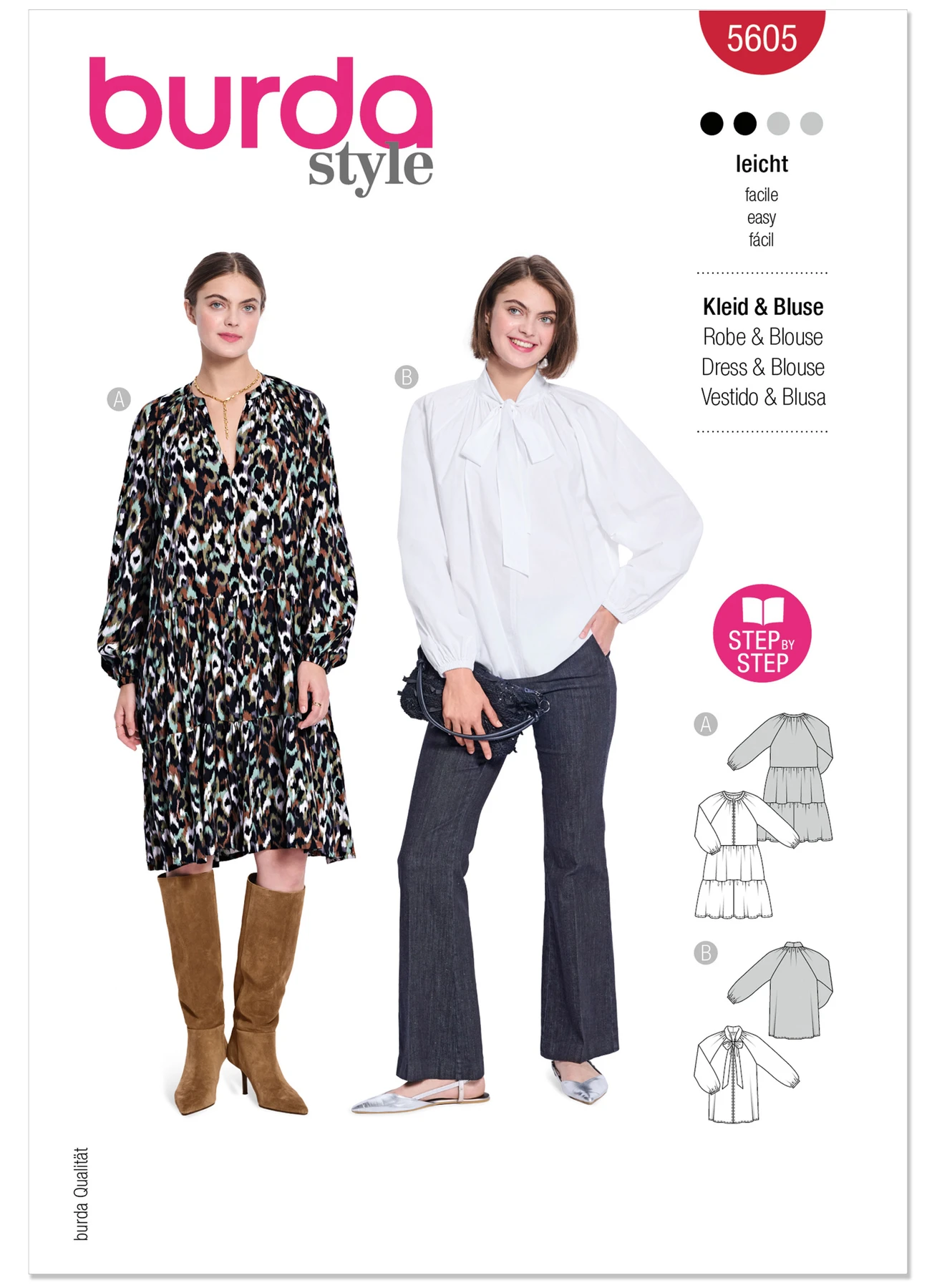 Burda Style Pattern 5605 Misses' Dress and Blouse 1 Burda Style Pattern 5605 Misses' Dress and Blouse