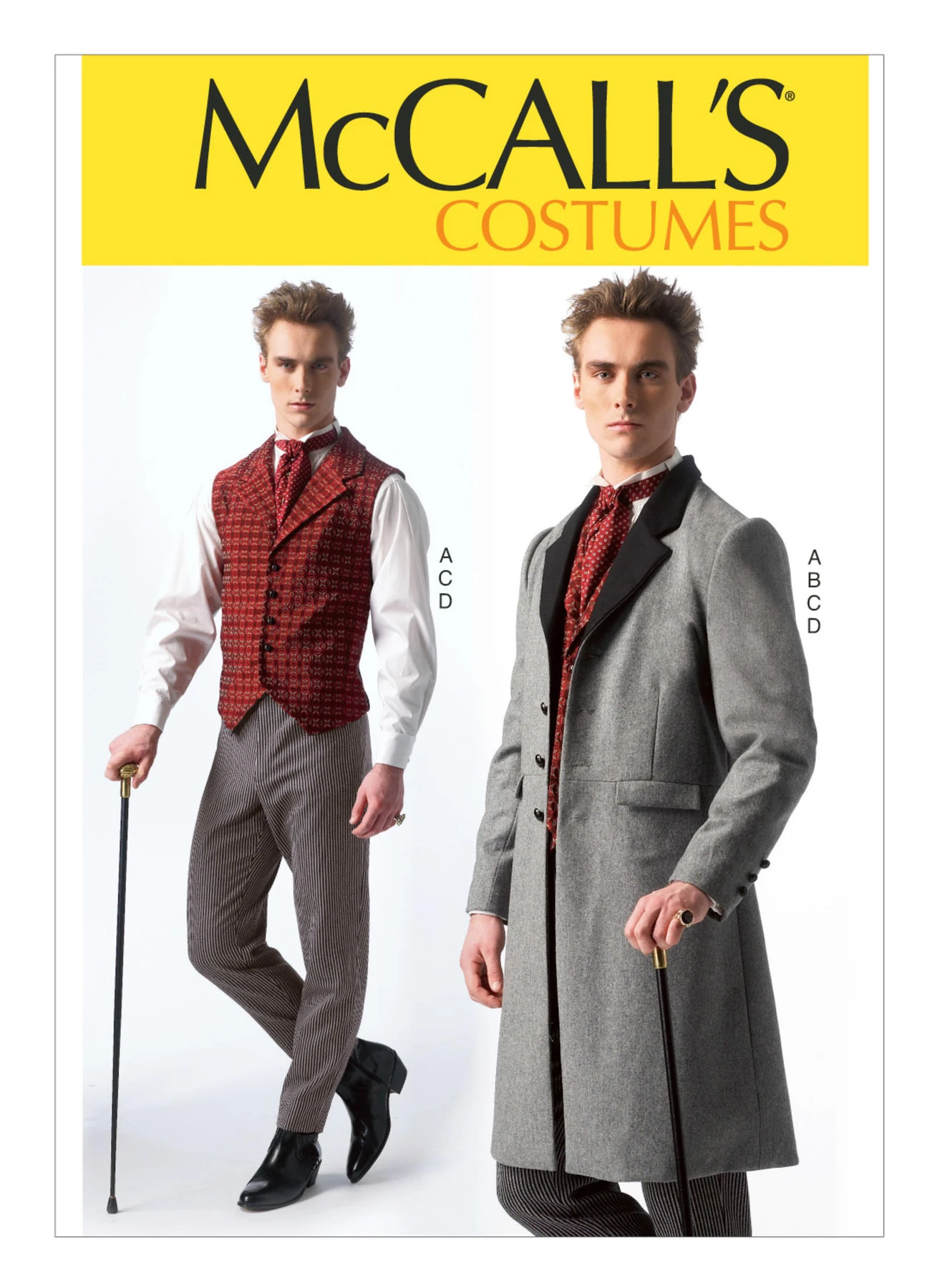 McCall's Sewing Pattern Notch Collar Coat, Vest, Pants and Tie 1 McCall's Sewing Pattern Notch Collar Coat, Vest, Pants and Tie