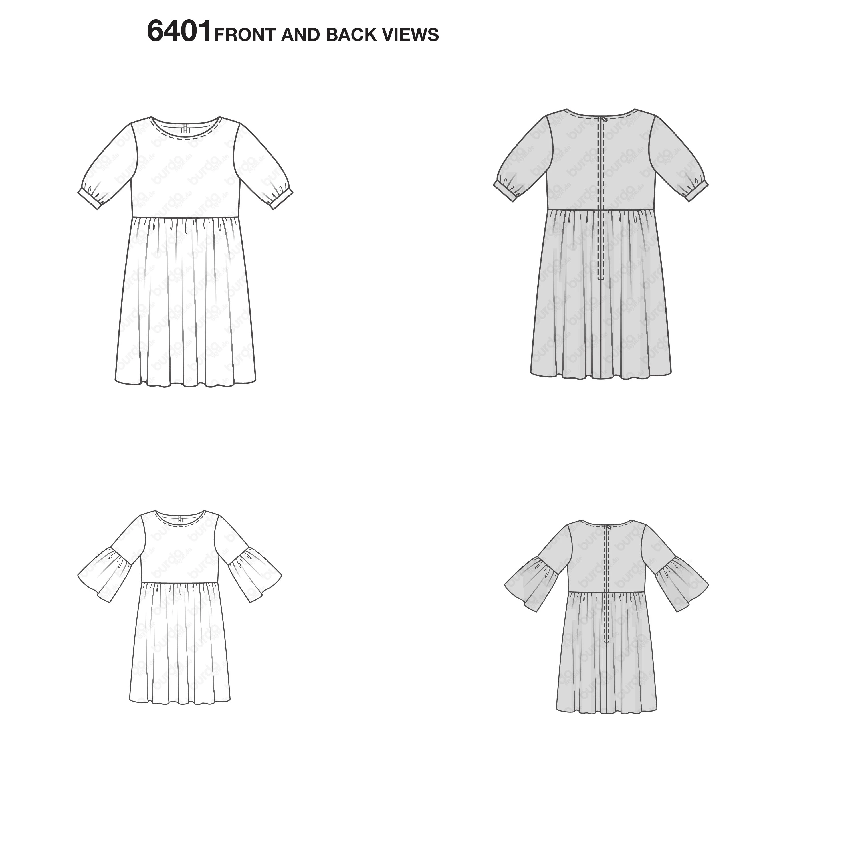 Burda Style Sewing Pattern Misses' Swing Dress with Sleeve Variations 5 Burda Style Sewing Pattern Misses' Swing Dress with Sleeve Variations