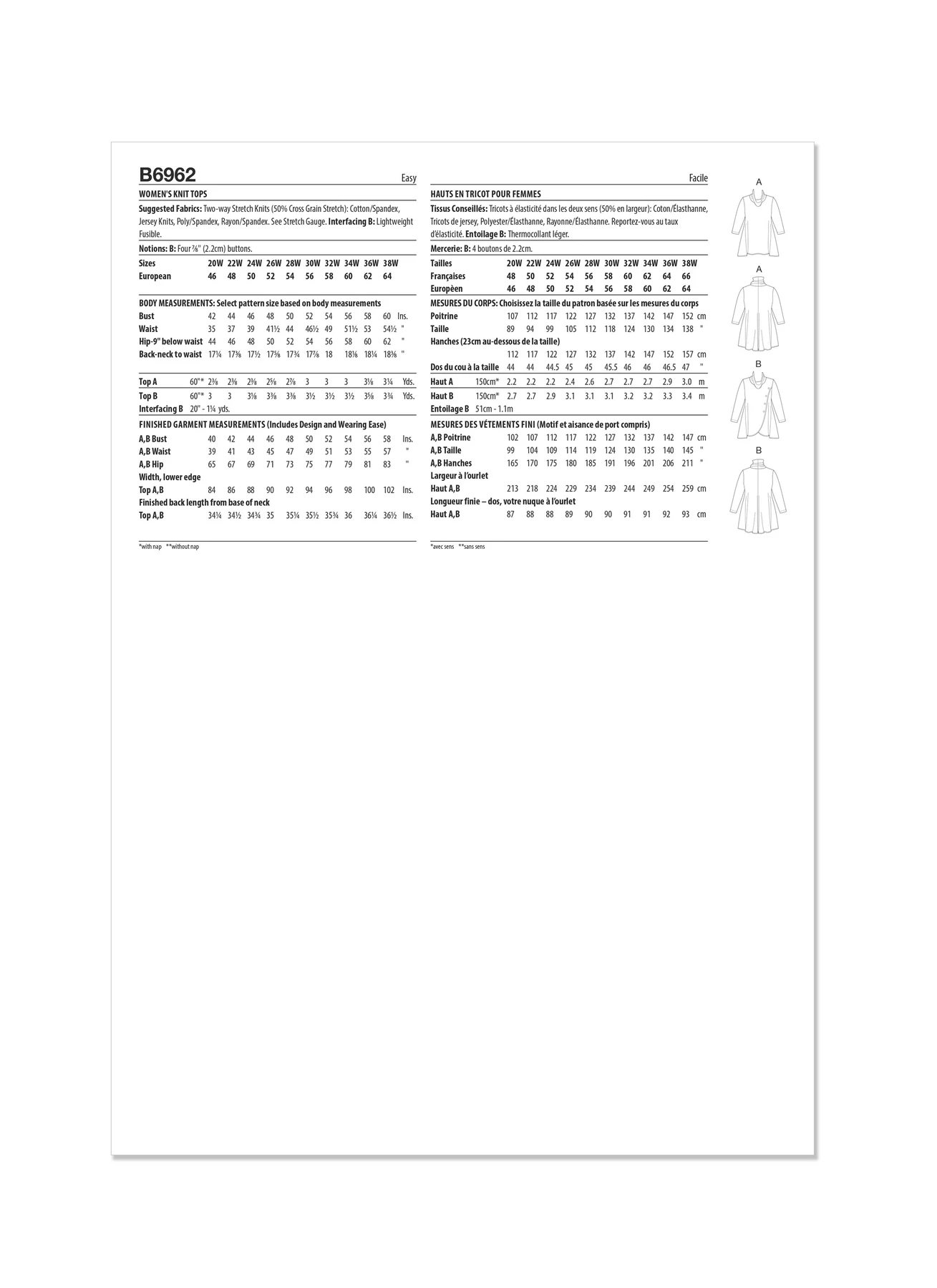 Butterick Sewing Pattern Women's Knit Tops (PDF) 6 Butterick Sewing Pattern Women's Knit Tops (PDF)