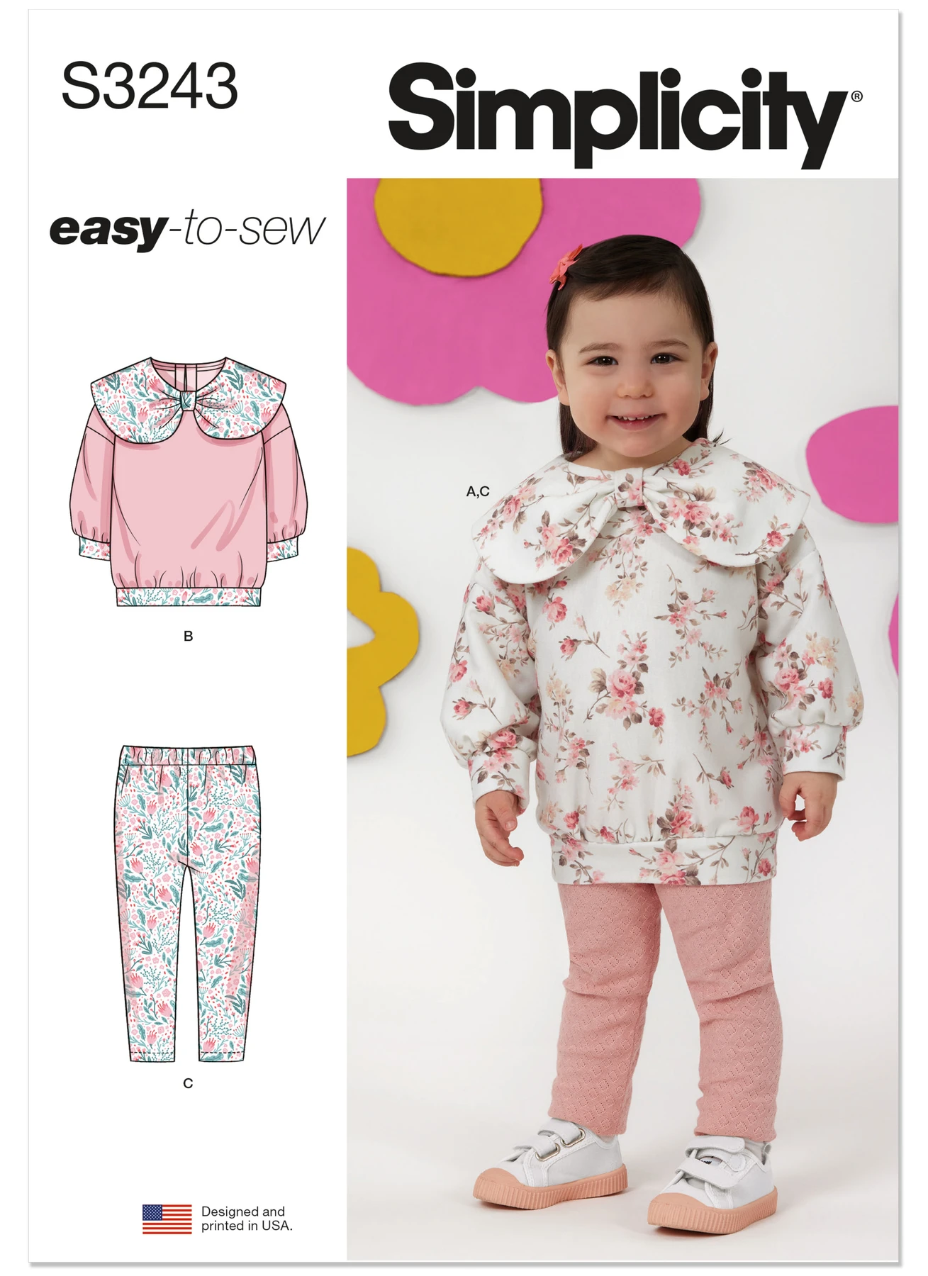 Simplicity Sewing Pattern Toddler's Knit Tops and Leggings (PDF) 1 Simplicity Sewing Pattern Toddler's Knit Tops and Leggings (PDF)