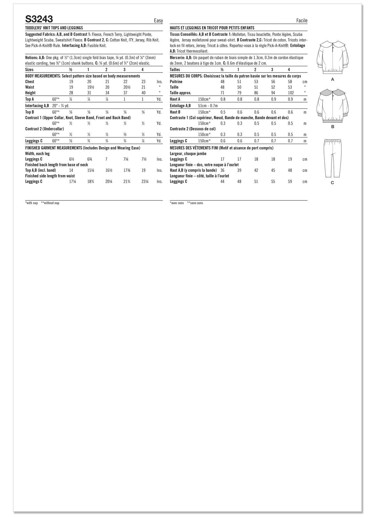 Simplicity Sewing Pattern Toddler's Knit Tops and Leggings (PDF) 6 Simplicity Sewing Pattern Toddler's Knit Tops and Leggings (PDF)