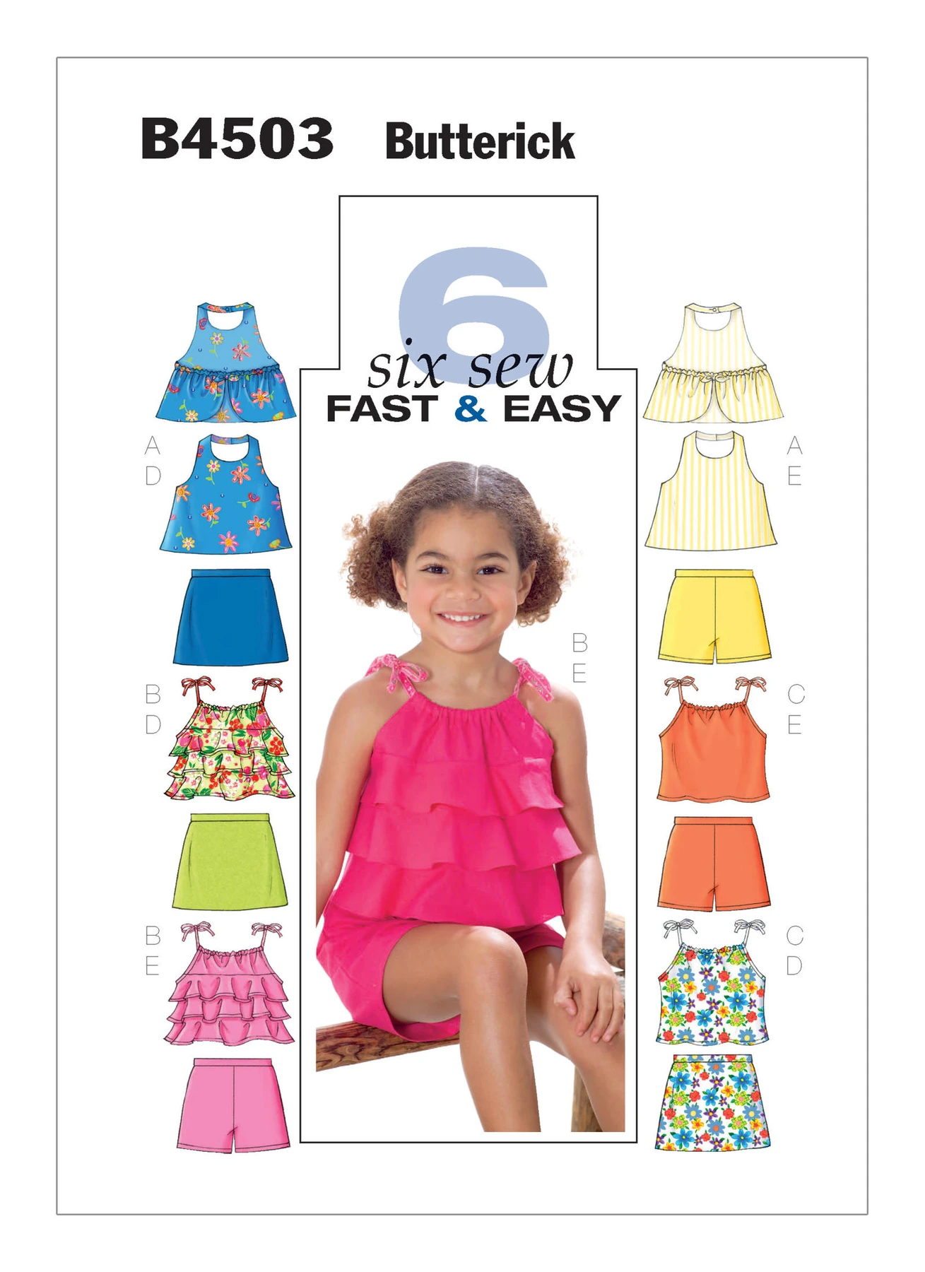 Butterick Sewing Pattern Children's/Girls' Sleeveless Tops, Skort and Shorts 1 Butterick Sewing Pattern Children's/Girls' Sleeveless Tops, Skort and Shorts