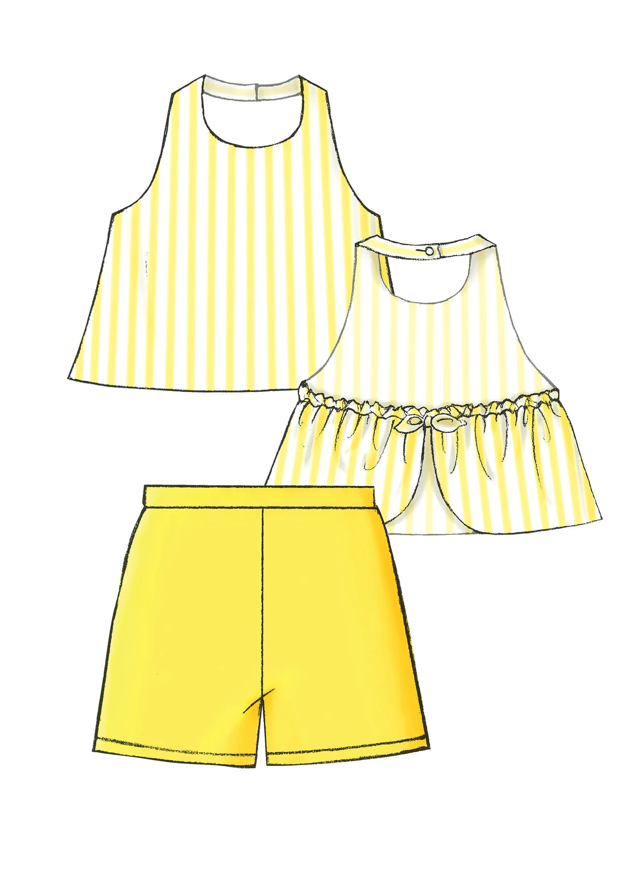Butterick Sewing Pattern Children's/Girls' Sleeveless Tops, Skort and Shorts 8 Butterick Sewing Pattern Children's/Girls' Sleeveless Tops, Skort and Shorts