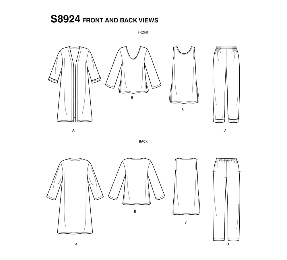 Simplicity Sewing Pattern Misses' Jacket, Top, Tunic, and Pull-On Pants 10 Simplicity Sewing Pattern Misses' Jacket, Top, Tunic, and Pull-On Pants