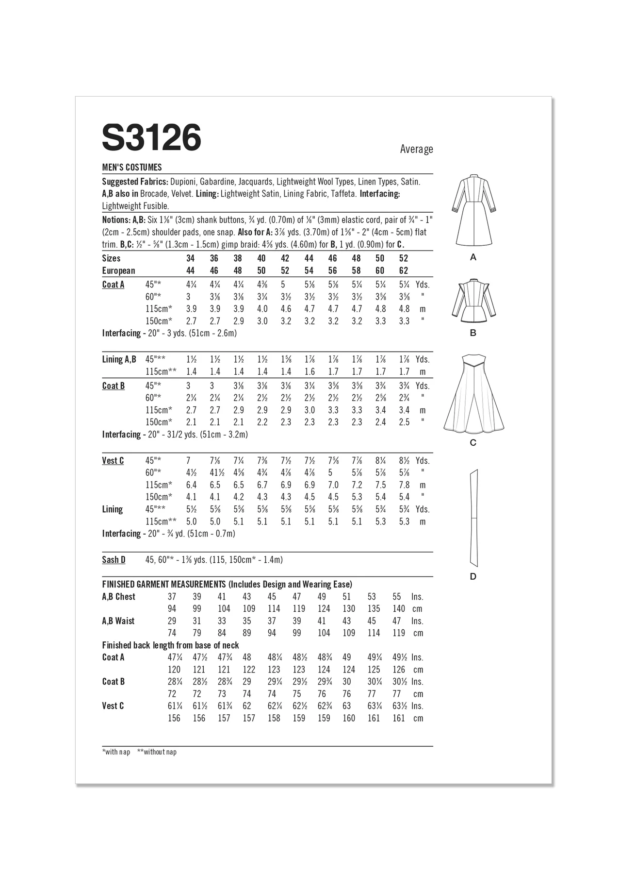 Simplicity Sewing Pattern Men's Costumes (PDF) 6 Simplicity Sewing Pattern Men's Costumes (PDF)