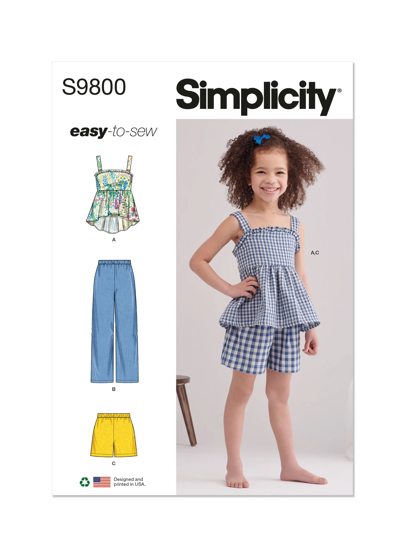 Simplicity Sewing Pattern Children's Top, Pants and Shorts (PDF) 1 Simplicity Sewing Pattern Children's Top, Pants and Shorts (PDF)